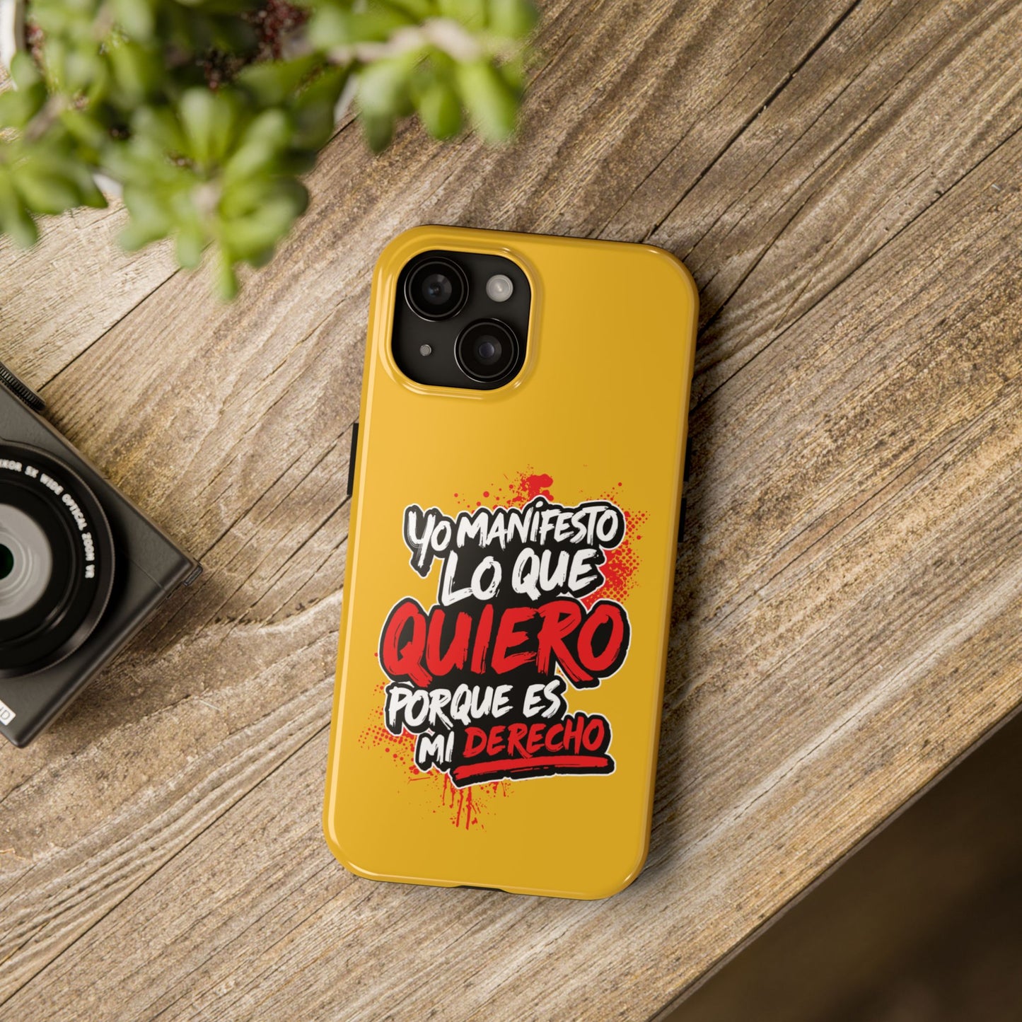 Funda para teléfono "Yo manifiesto lo que quiero" - Amarillo