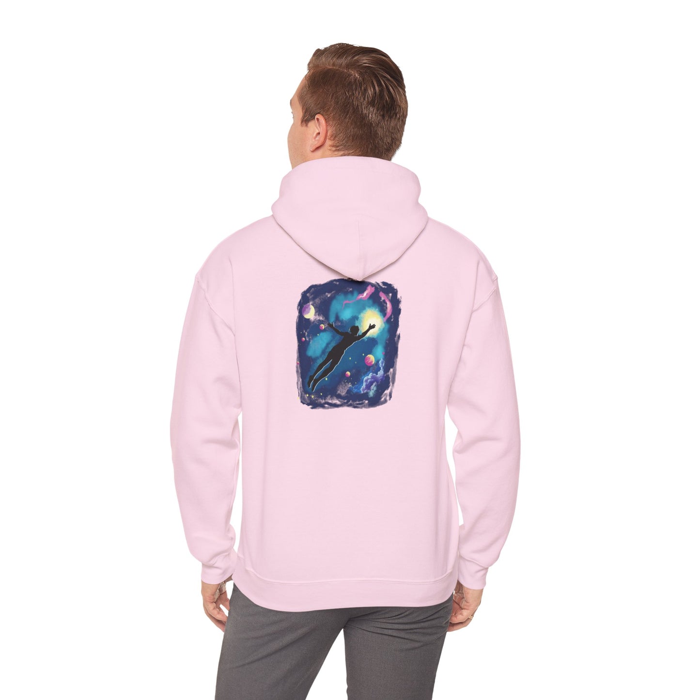 Sudadera con capucha unisex Heavy Blend™ "Yo vivo en mi propio espacio y tiempo" - Celes Manifestación