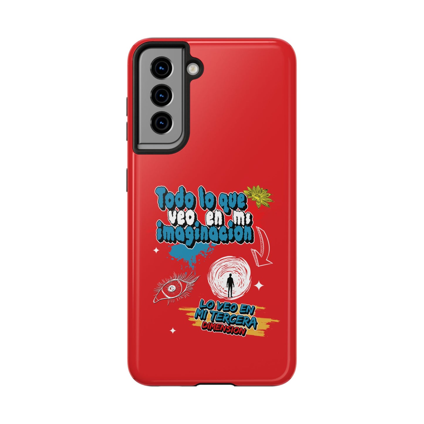 Funda para teléfono "Todo lo que veo en mi imaginación" - Rojo