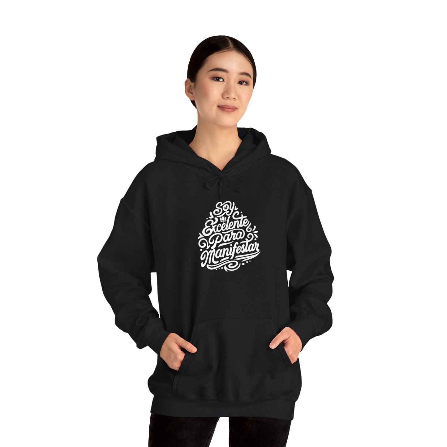 Sudadera con capucha unisex Heavy Blend™ "Soy excelente para Manifestar" - Celes Manifestación