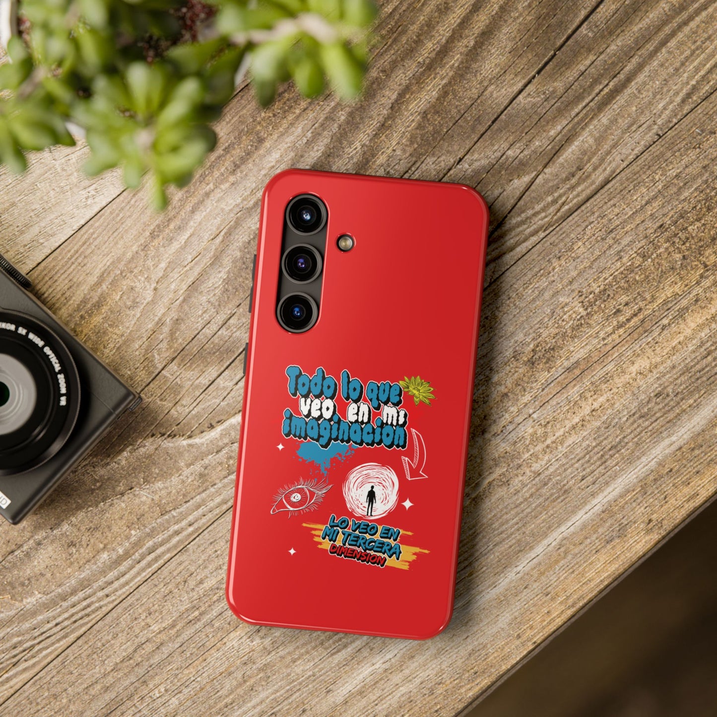 Funda para teléfono "Todo lo que veo en mi imaginación" - Rojo