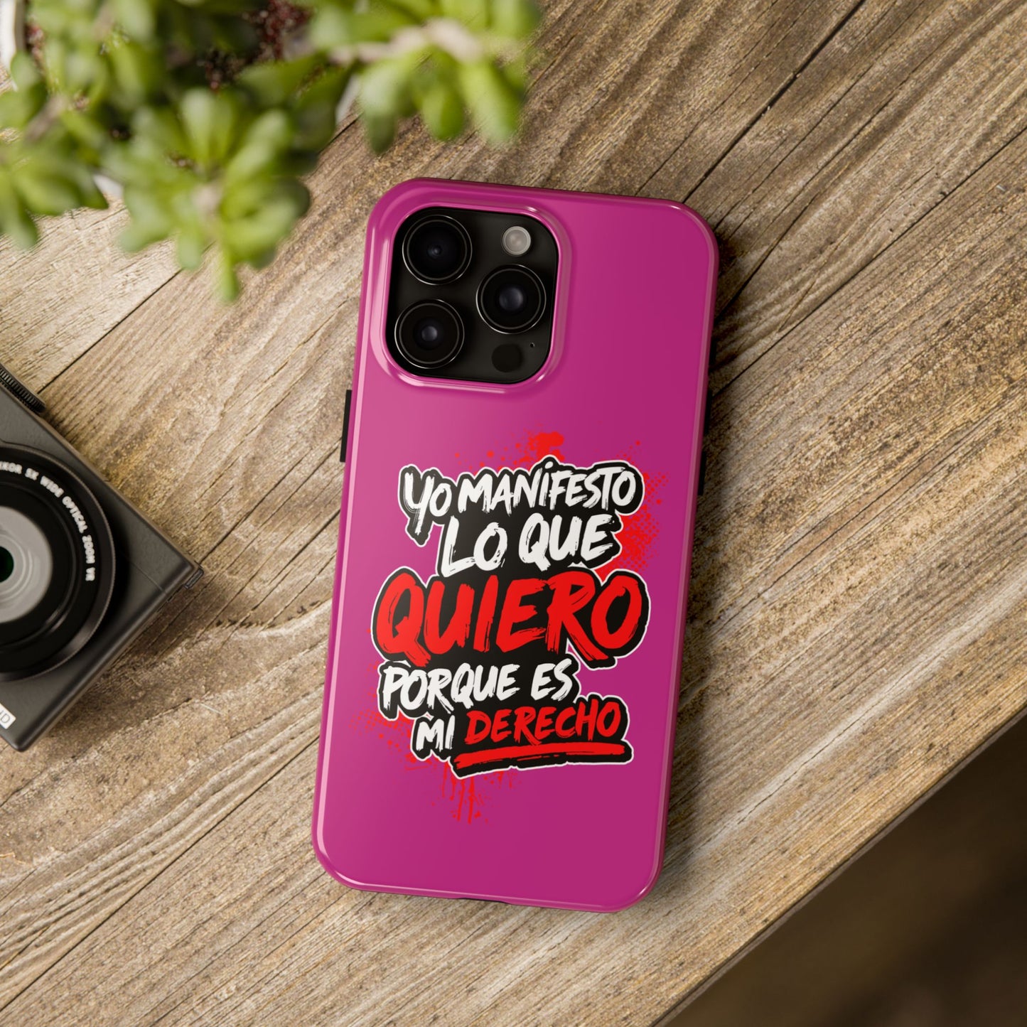 Funda para teléfono "Yo manifiesto lo que quiero" - Fucsia