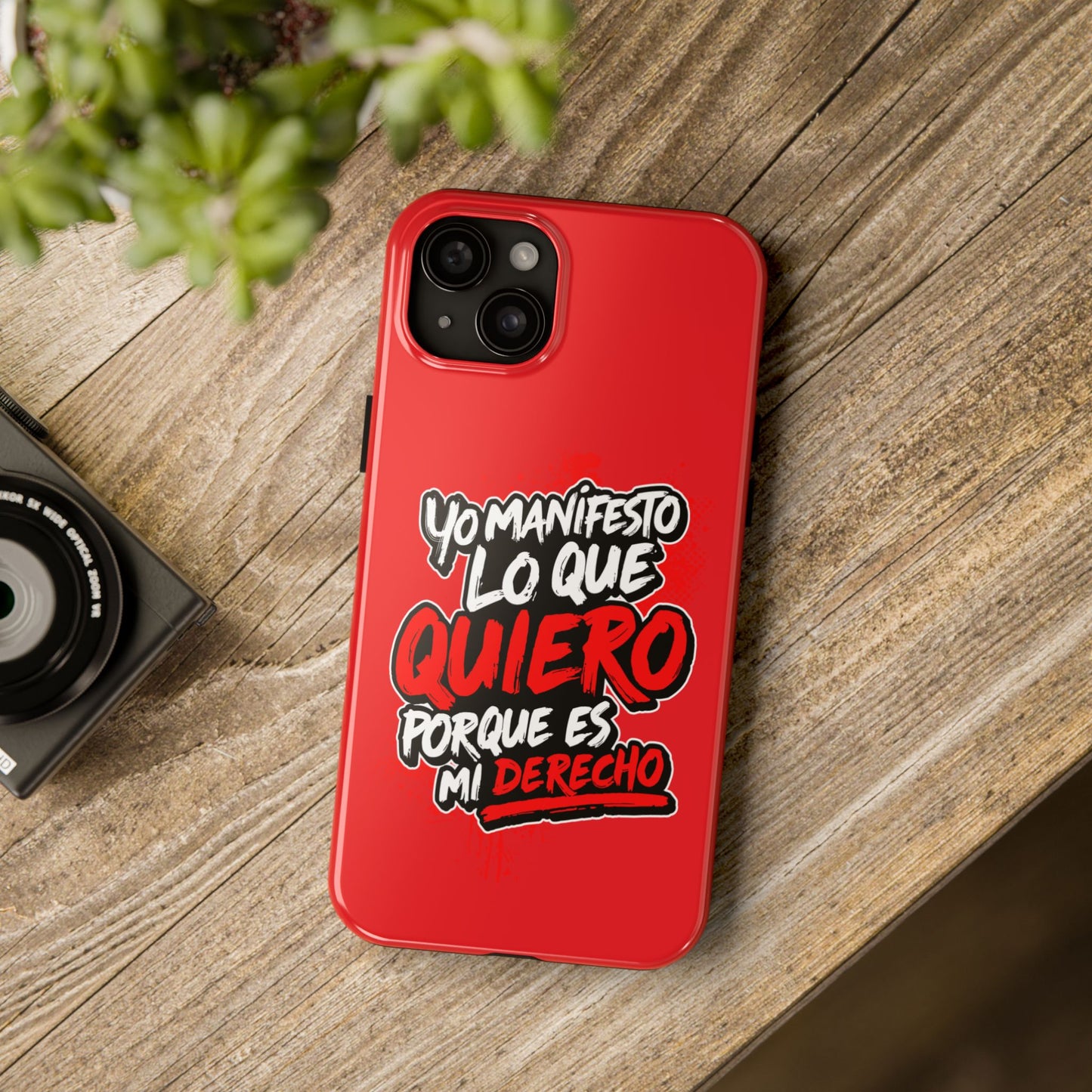 Funda para teléfono "Yo manifiesto lo que quiero" - Rojo