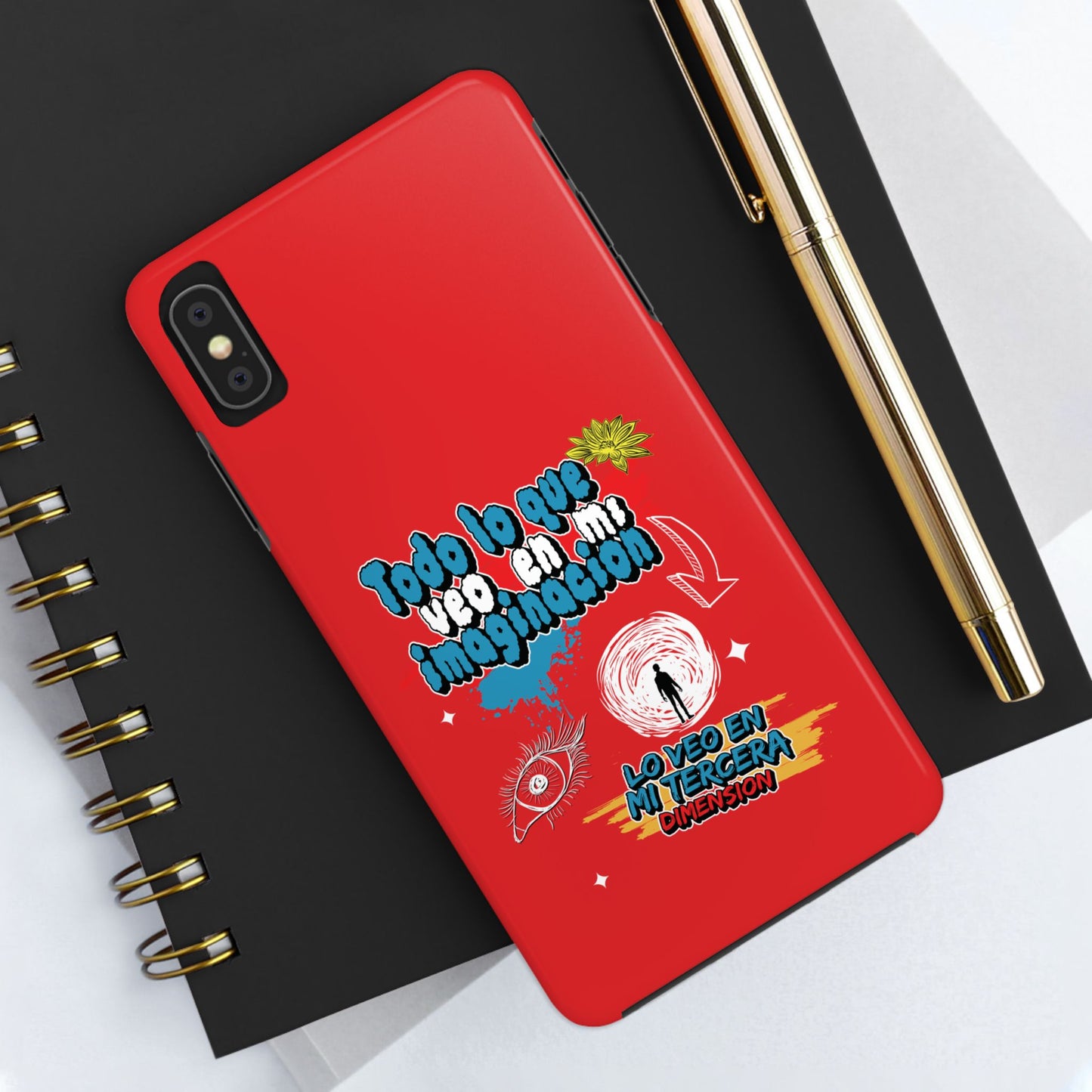 Funda para teléfono "Todo lo que veo en mi imaginación" - Rojo