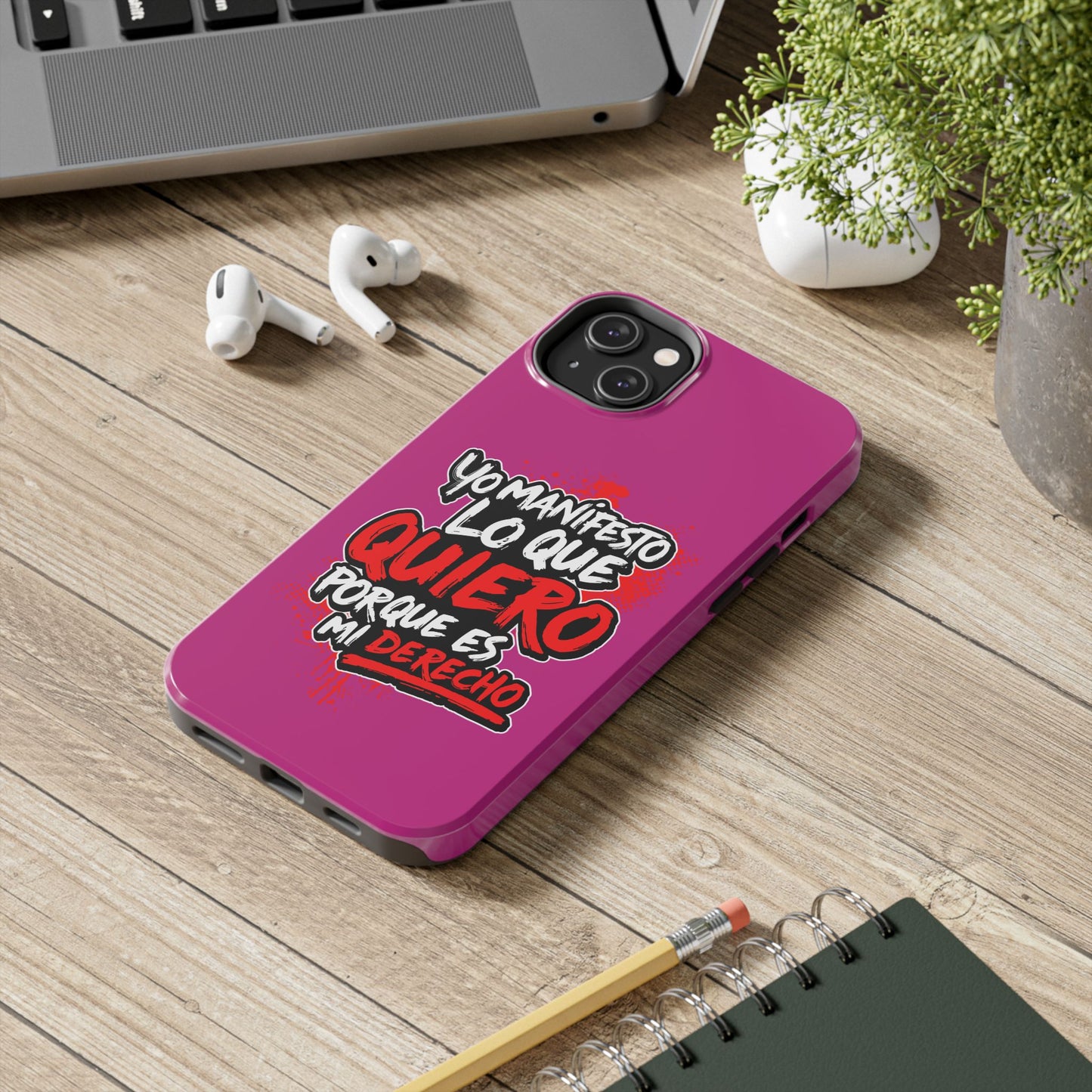 Funda para teléfono "Yo manifiesto lo que quiero" - Fucsia