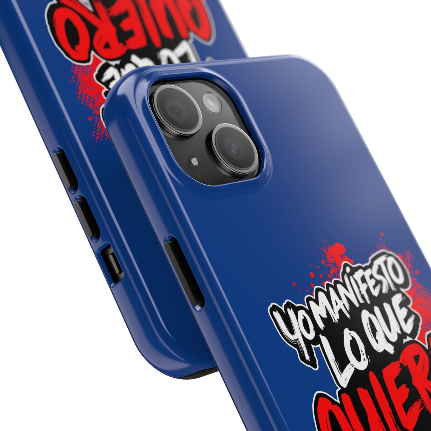 Funda para teléfono "Yo manifiesto lo que quiero" - Azul