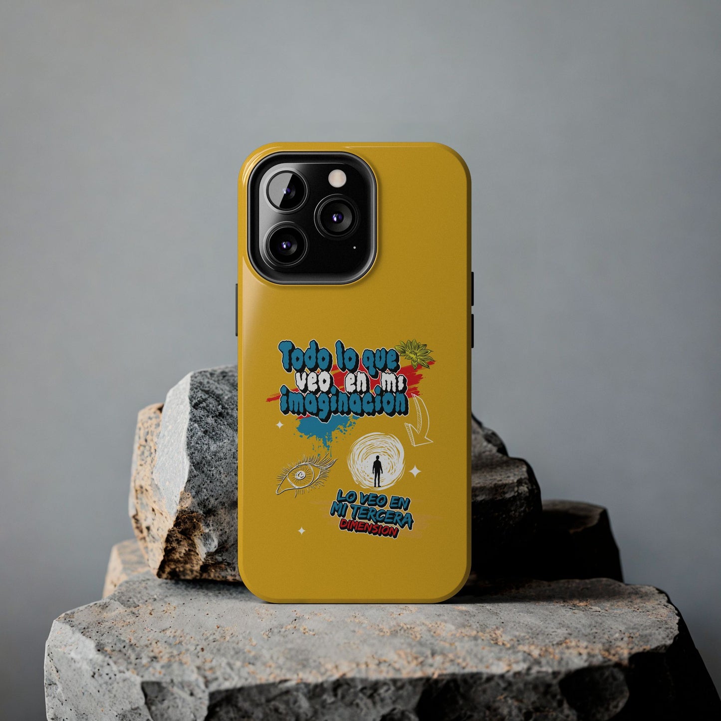 Funda para teléfono "Todo lo que veo en mi imaginación" - Amarillo