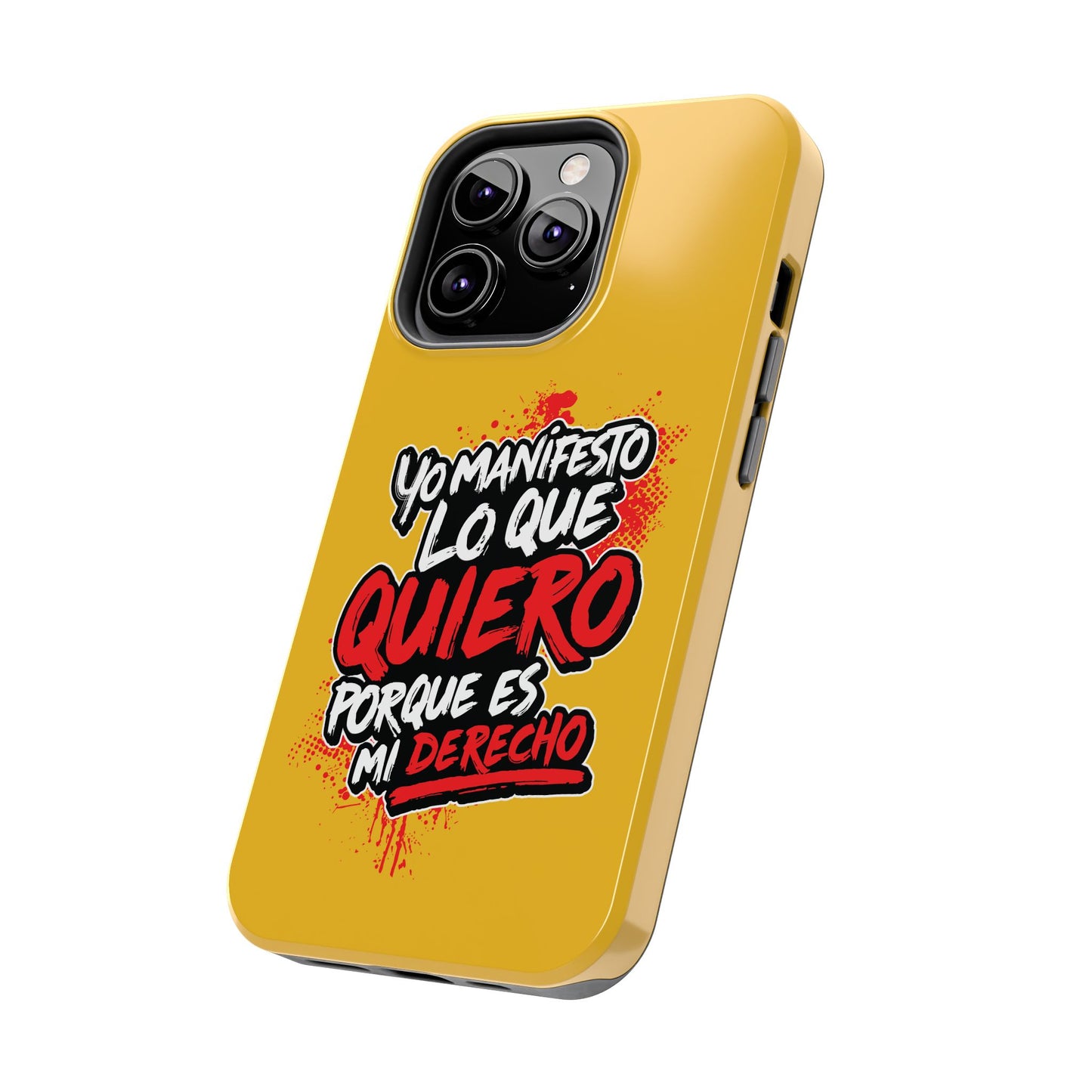 Funda para teléfono "Yo manifiesto lo que quiero" - Amarillo