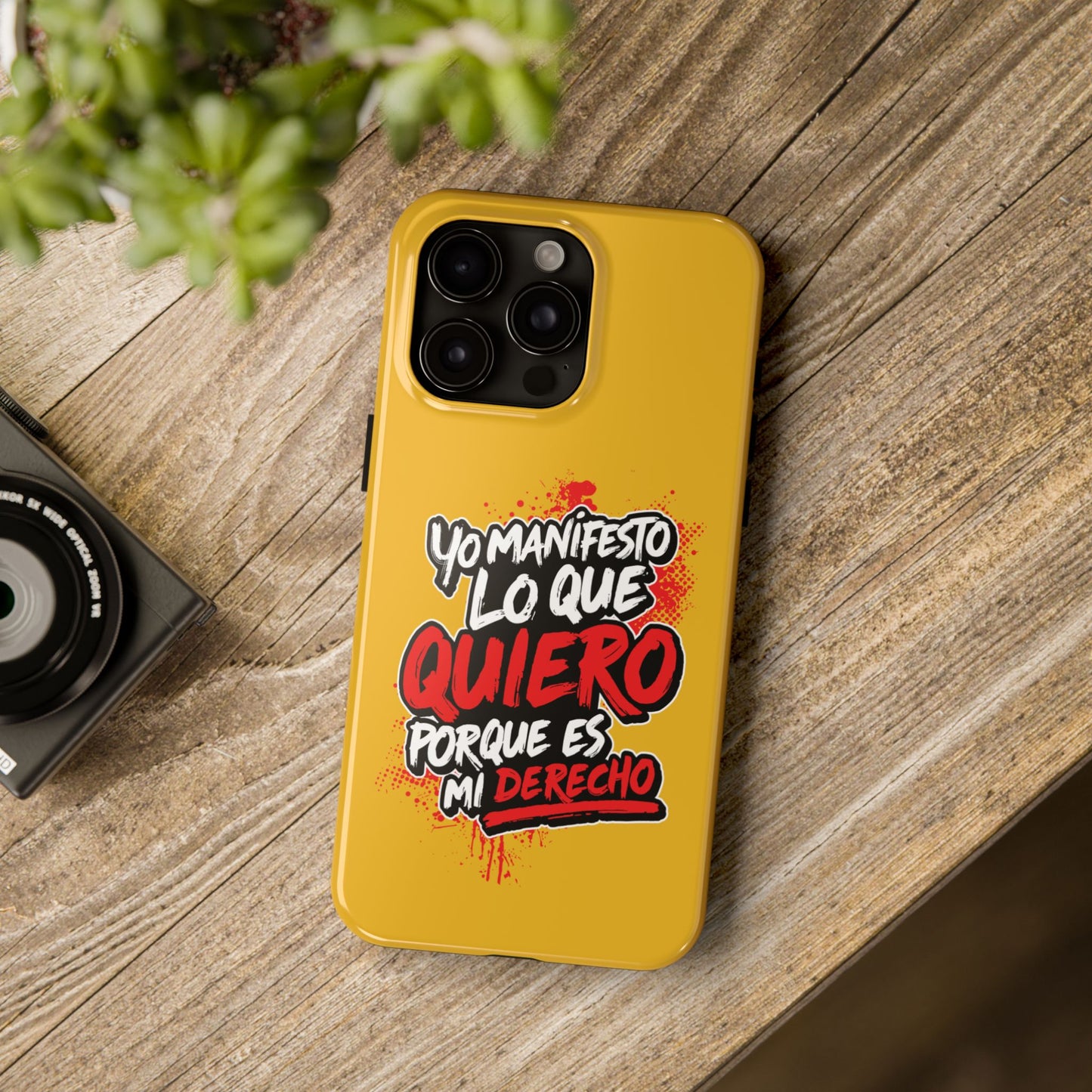 Funda para teléfono "Yo manifiesto lo que quiero" - Amarillo