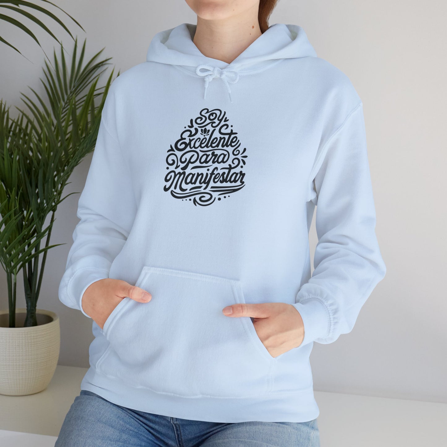 Sudadera con capucha unisex Heavy Blend™ "Soy excelente para Manifestar" - Celes Manifestación