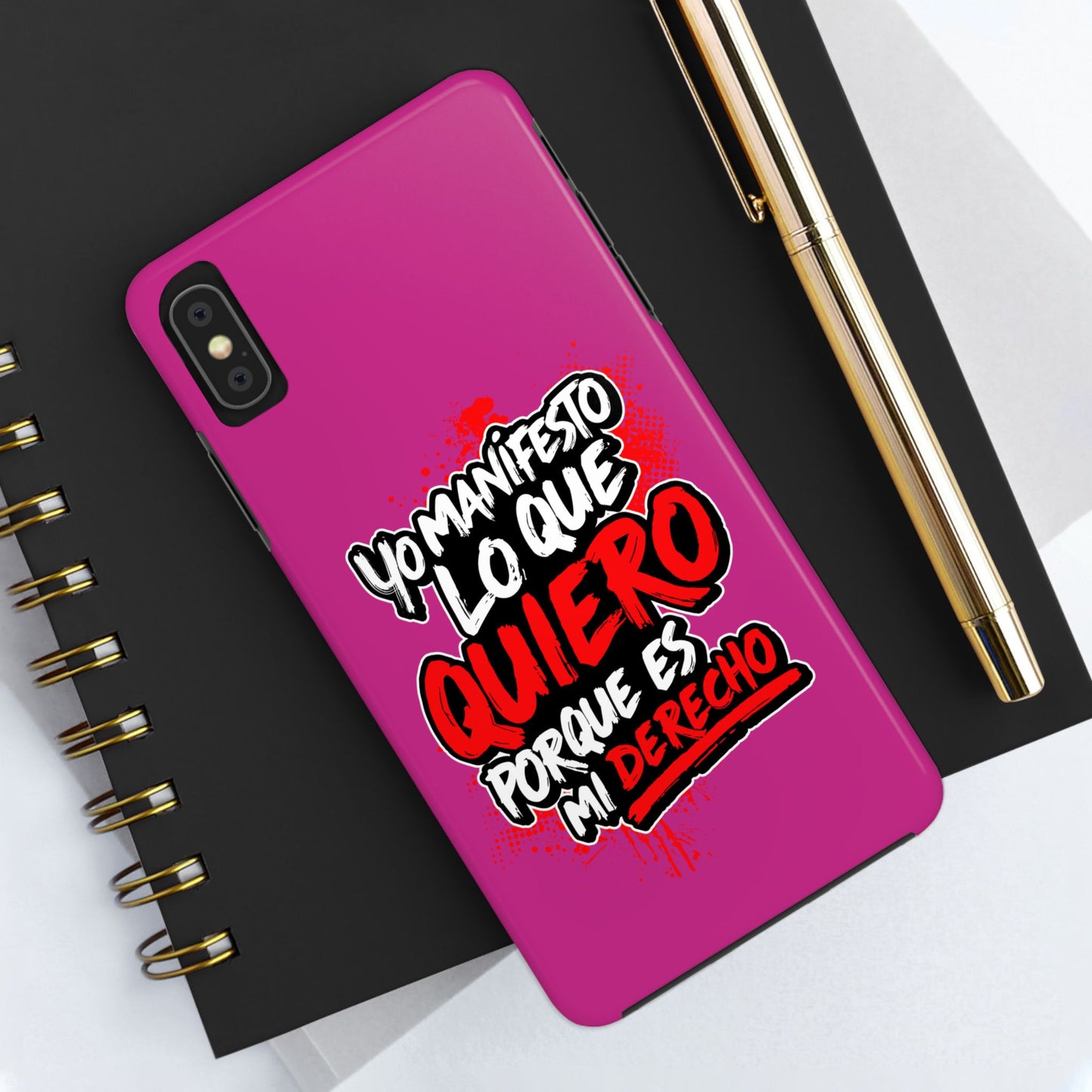 Funda para teléfono "Yo manifiesto lo que quiero" - Fucsia