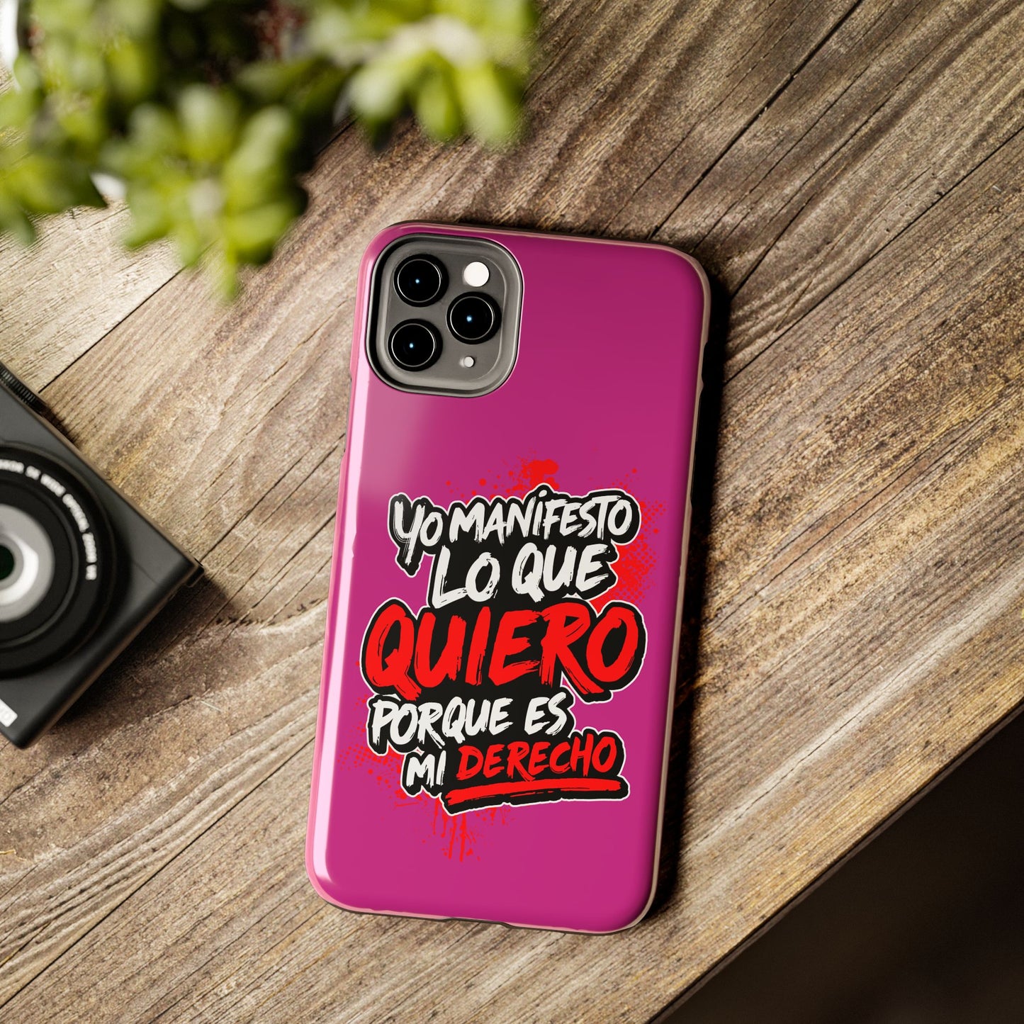 Funda para teléfono "Yo manifiesto lo que quiero" - Fucsia