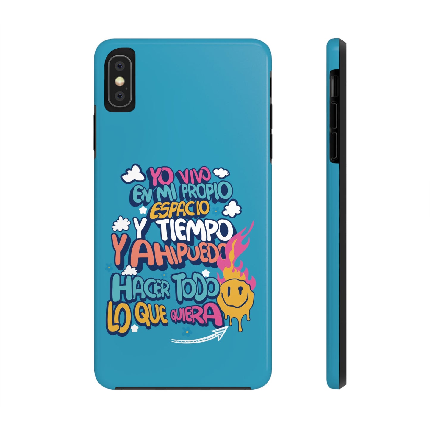 Funda para teléfono "Yo vivo en propio espacio y tiempo" - Turquesa