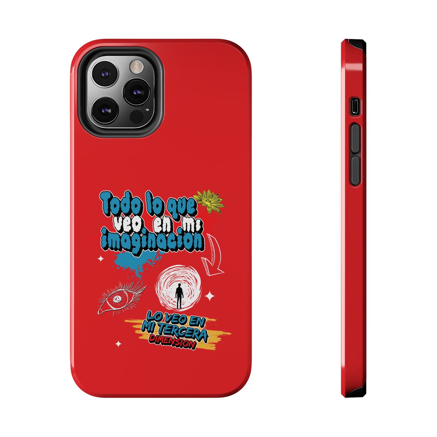 Funda para teléfono "Todo lo que veo en mi imaginación" - Rojo