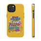 Funda para teléfono "Yo vivo en propio espacio y tiempo" - Amarillo