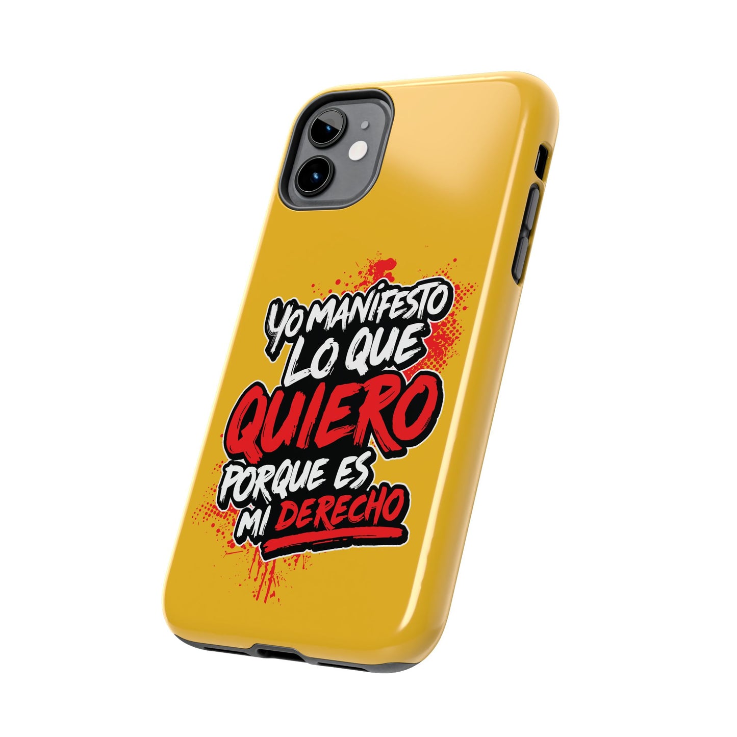 Funda para teléfono "Yo manifiesto lo que quiero" - Amarillo