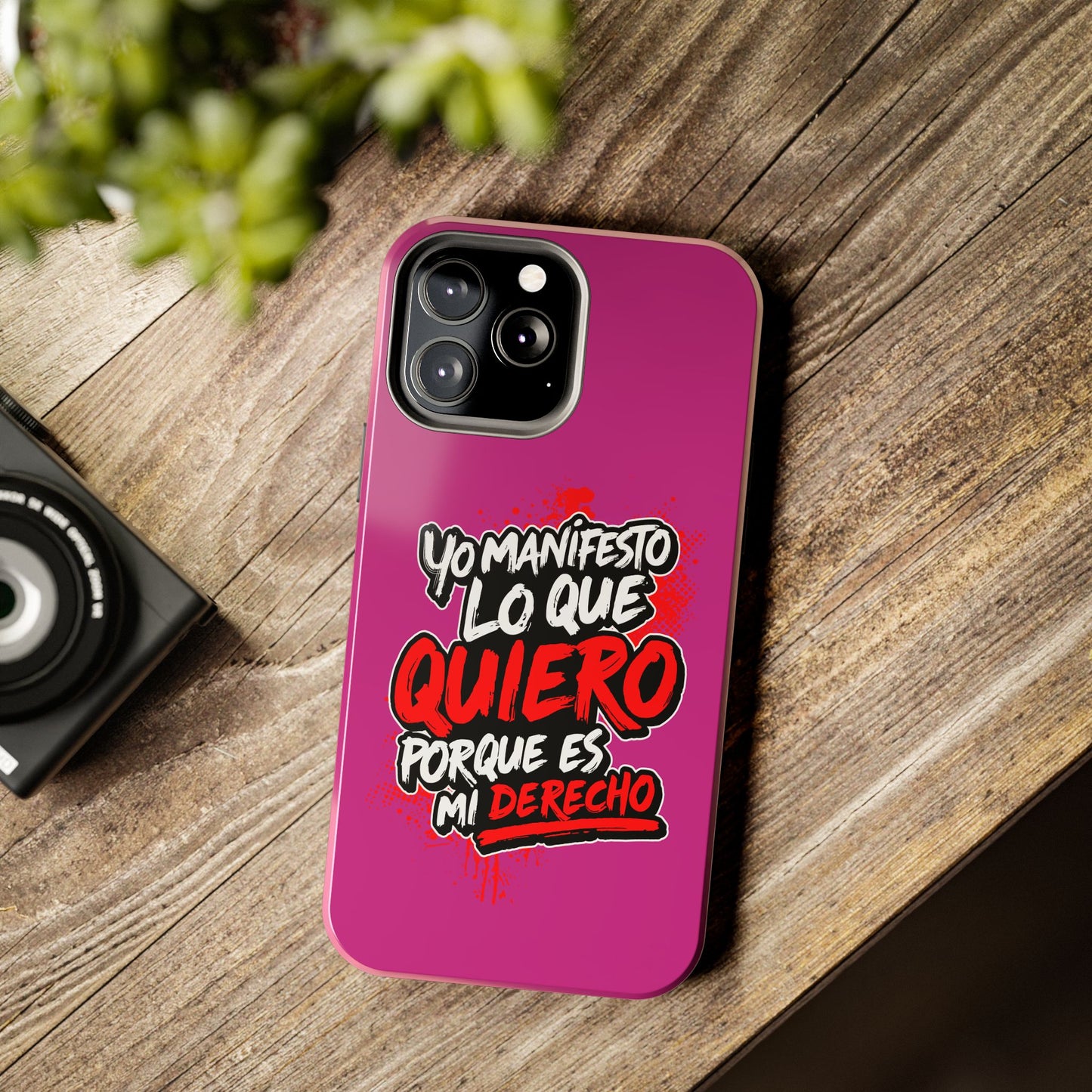 Funda para teléfono "Yo manifiesto lo que quiero" - Fucsia