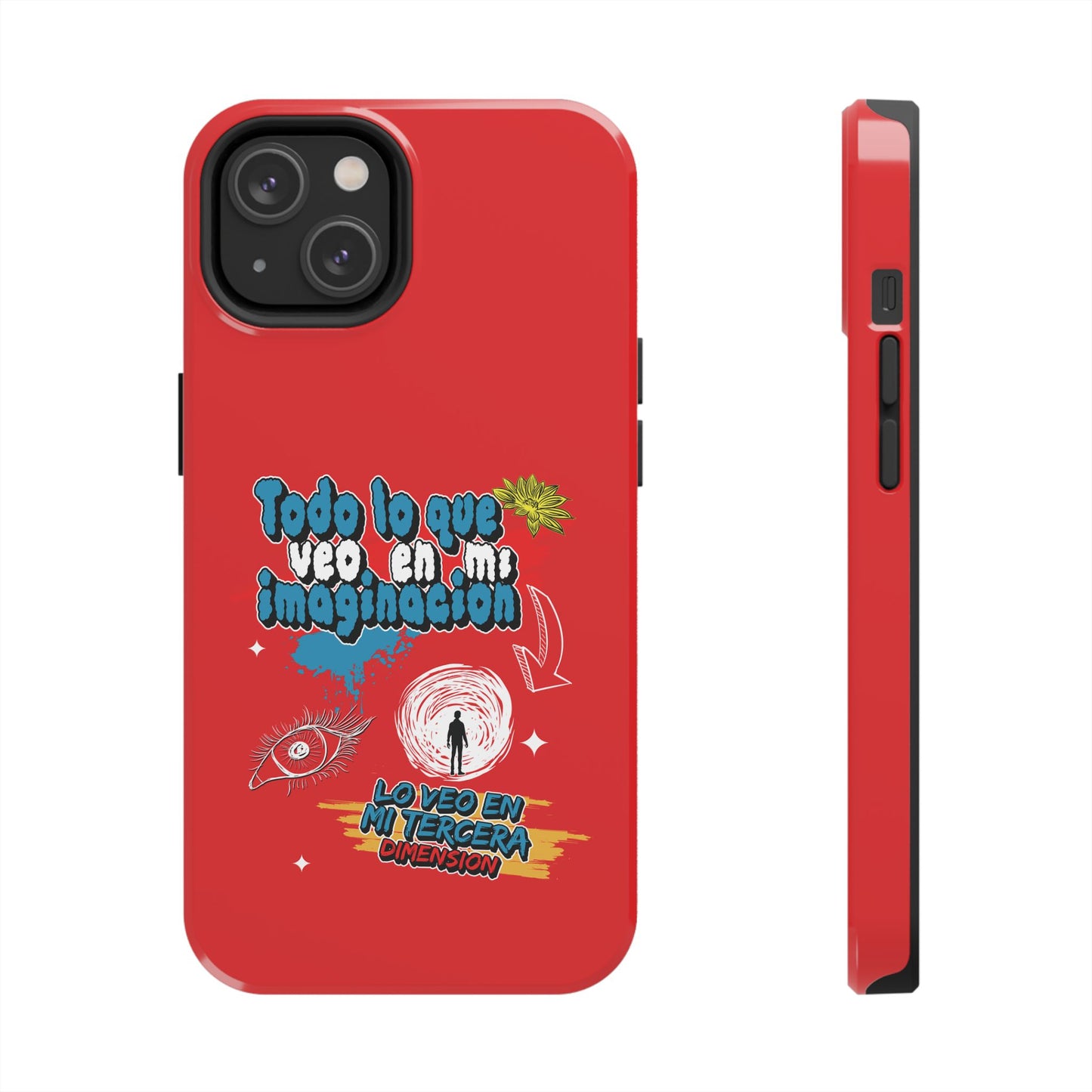 Funda para teléfono "Todo lo que veo en mi imaginación" - Rojo