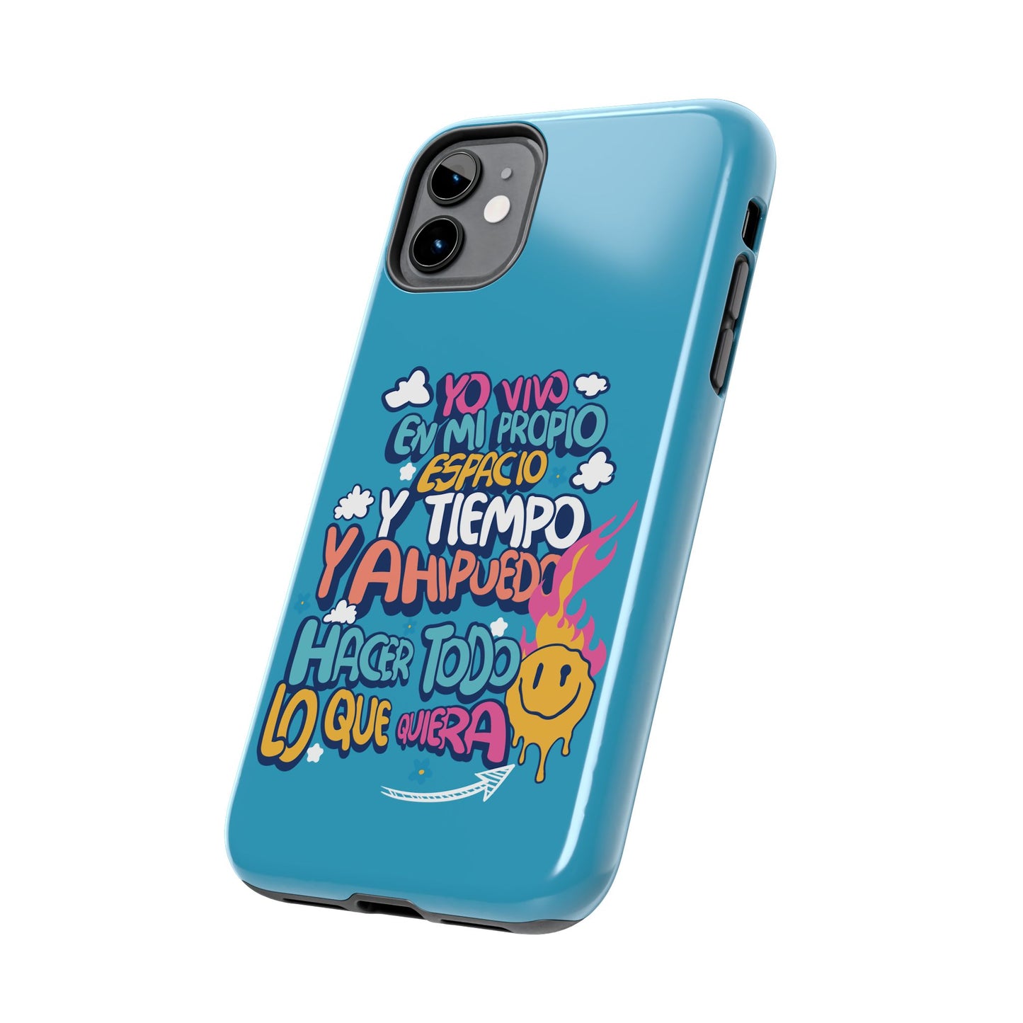 Funda para teléfono "Yo vivo en propio espacio y tiempo" - Turquesa