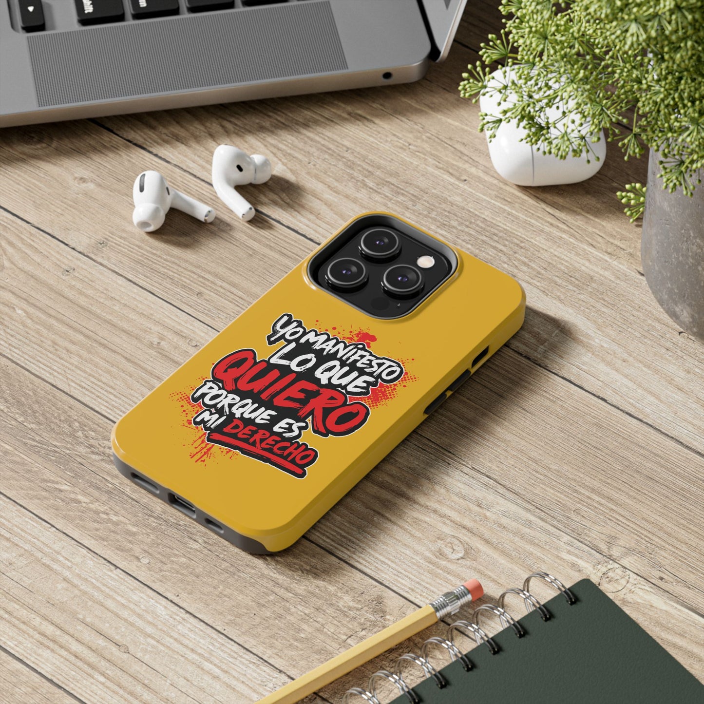 Funda para teléfono "Yo manifiesto lo que quiero" - Amarillo