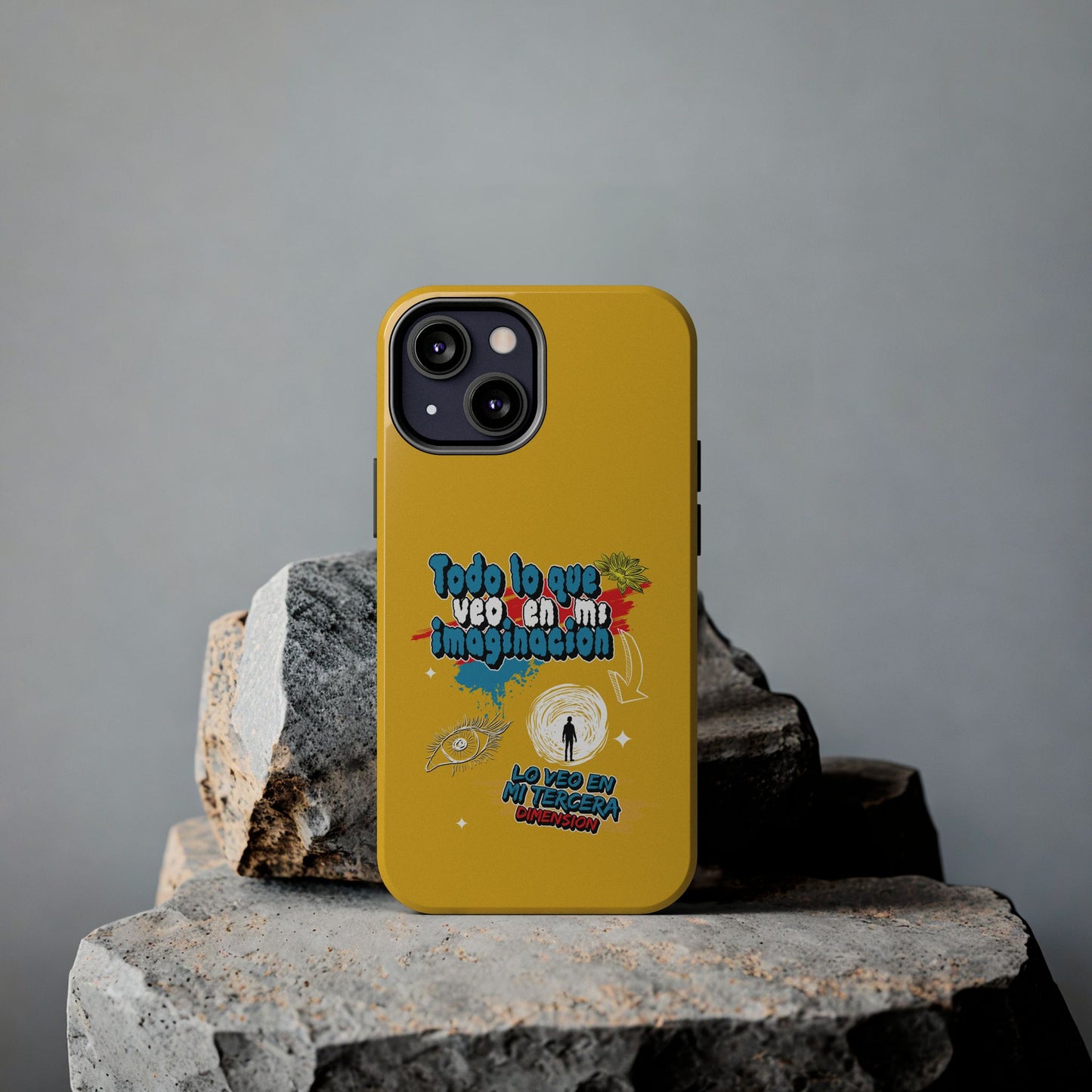 Funda para teléfono "Todo lo que veo en mi imaginación" - Amarillo