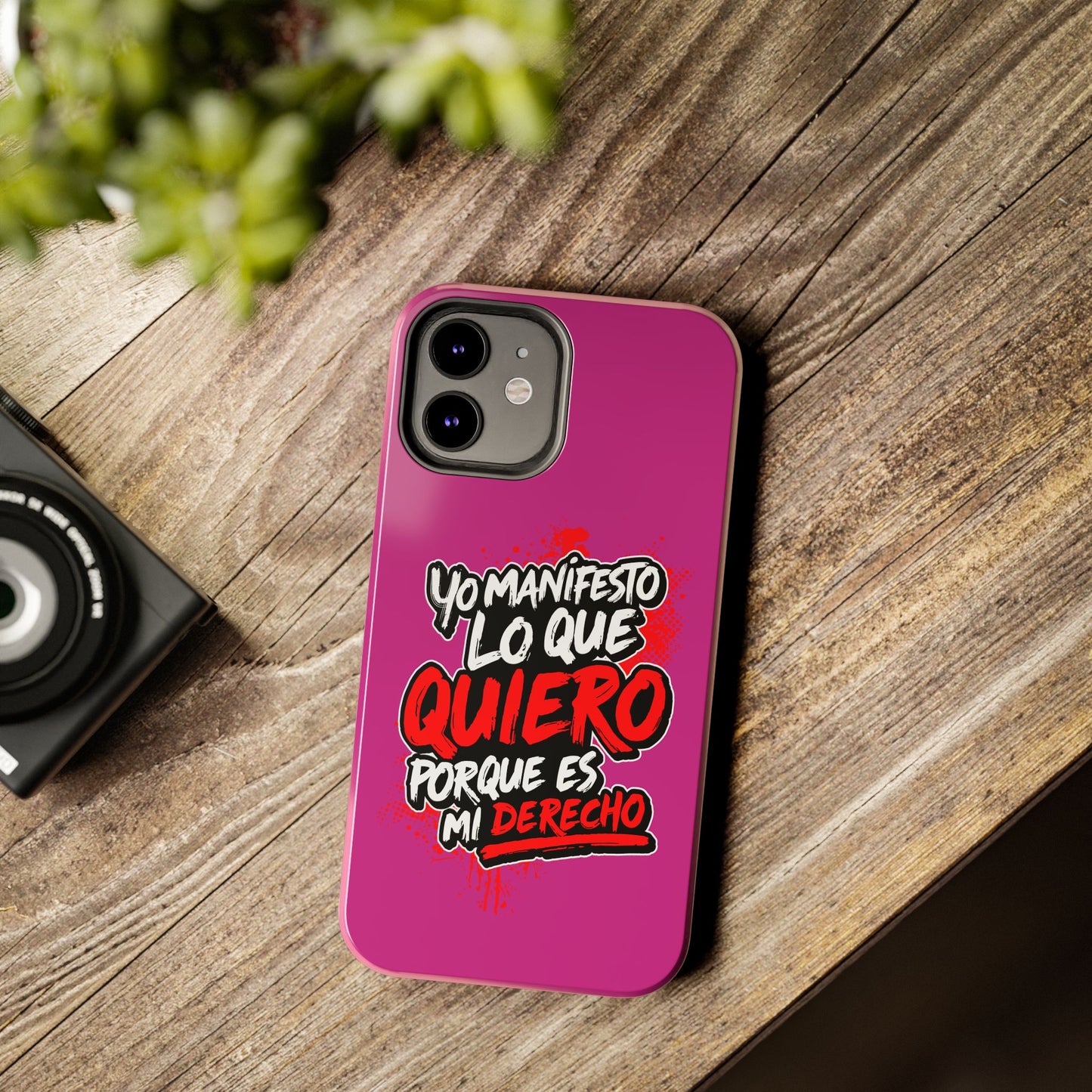 Funda para teléfono "Yo manifiesto lo que quiero" - Fucsia