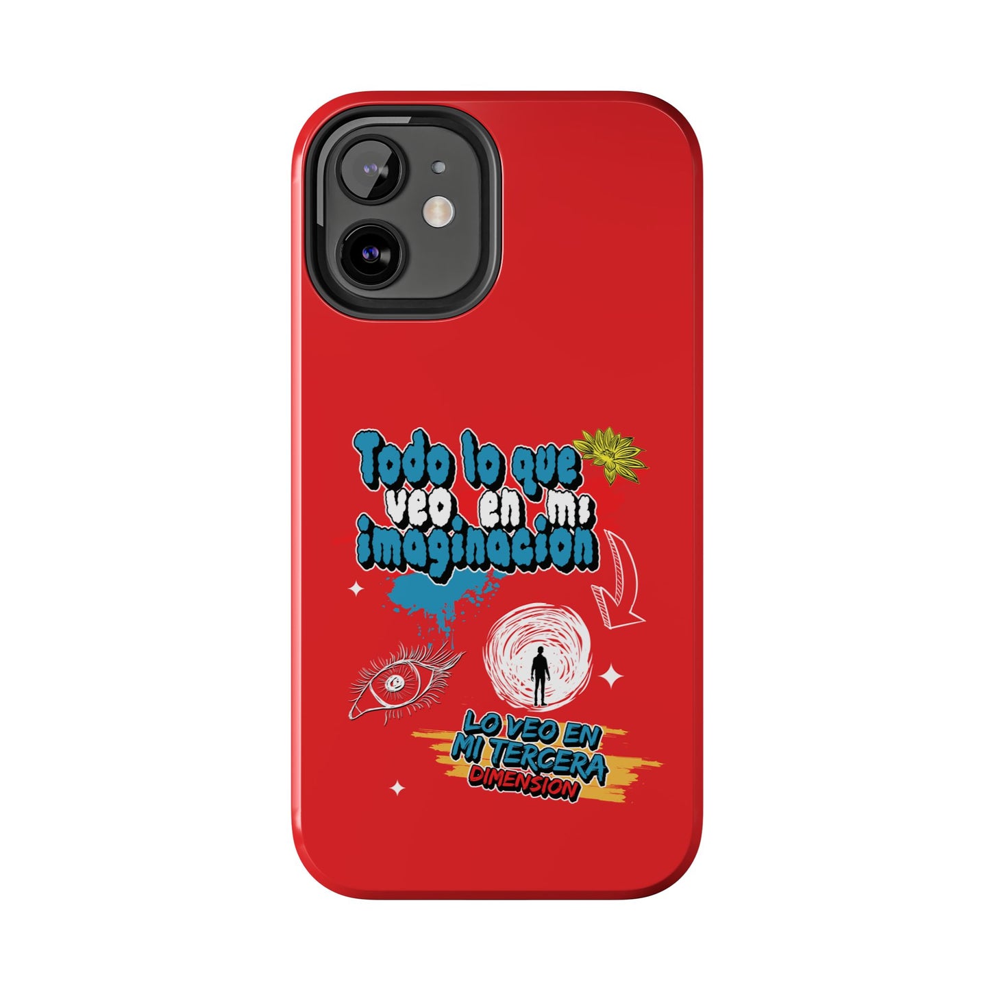 Funda para teléfono "Todo lo que veo en mi imaginación" - Rojo