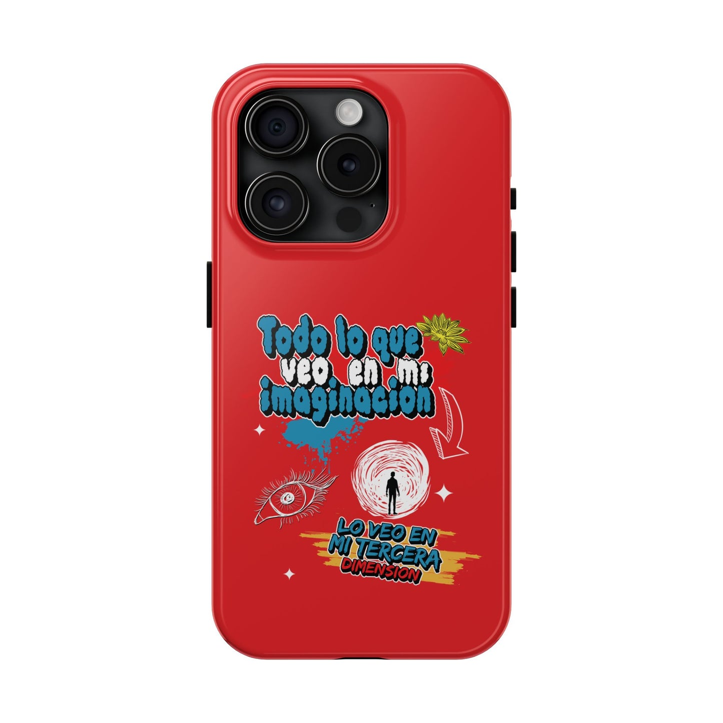 Funda para teléfono "Todo lo que veo en mi imaginación" - Rojo