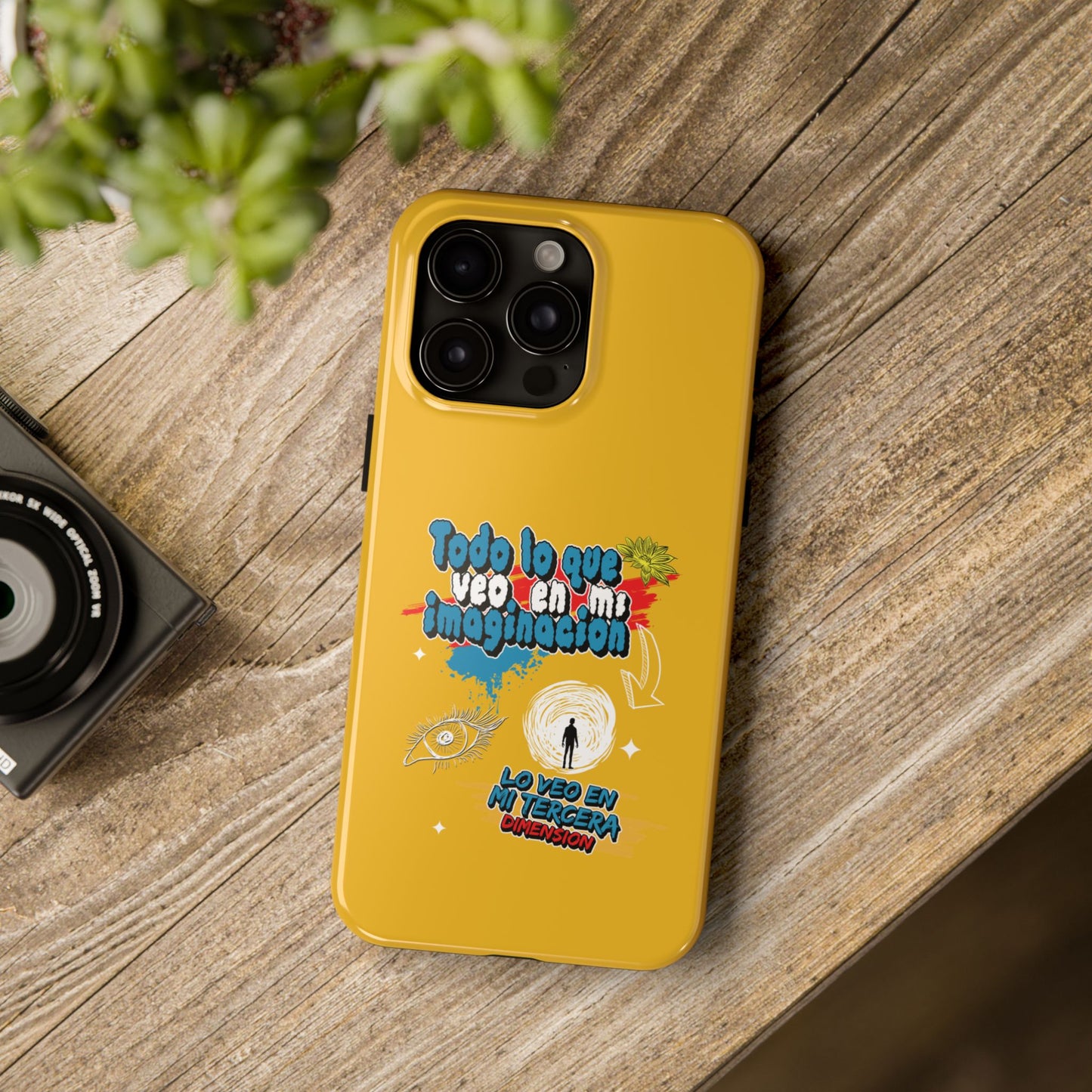 Funda para teléfono "Todo lo que veo en mi imaginación" - Amarillo