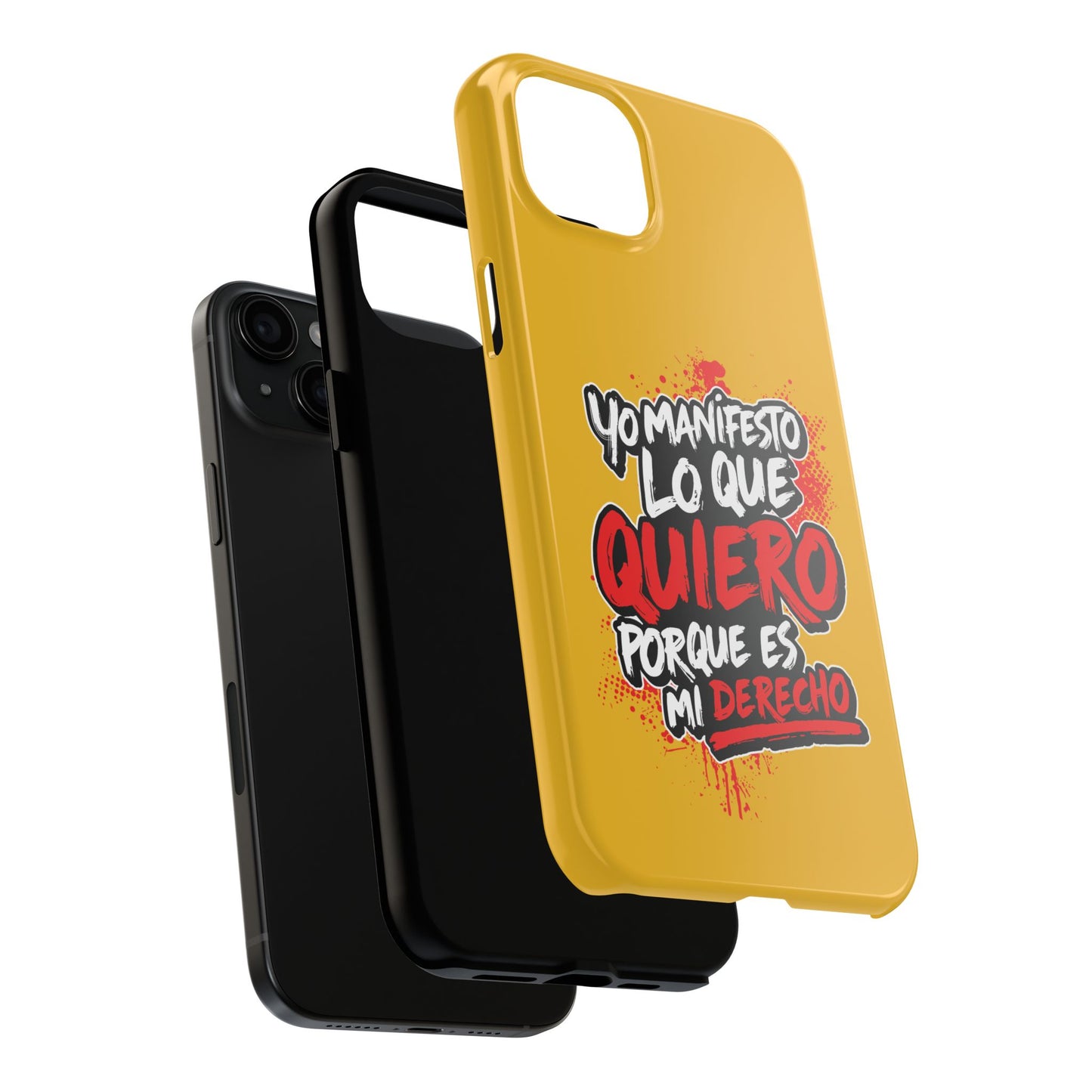 Funda para teléfono "Yo manifiesto lo que quiero" - Amarillo