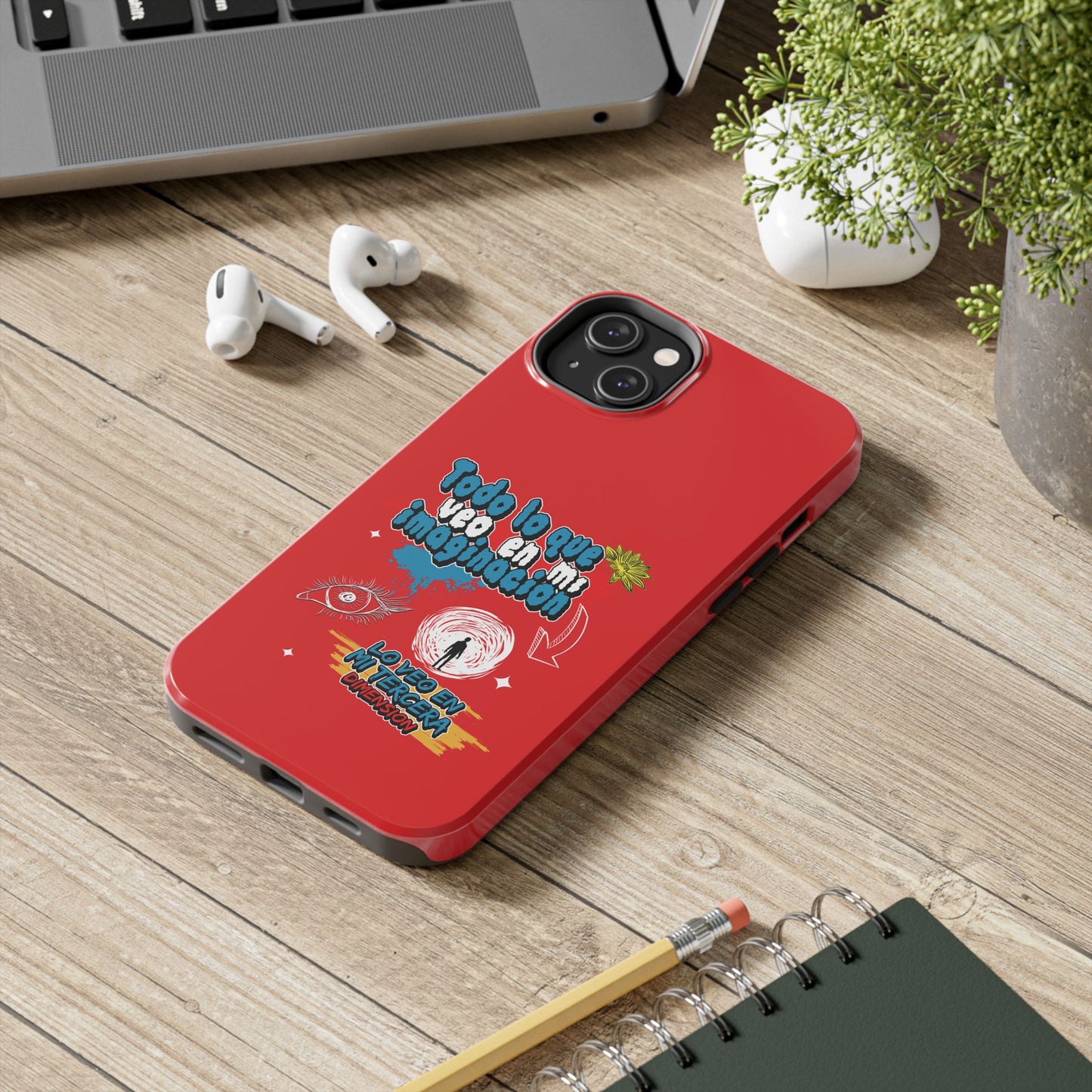 Funda para teléfono "Todo lo que veo en mi imaginación" - Rojo