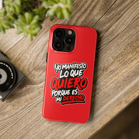 Funda para teléfono "Yo manifiesto lo que quiero" - Rojo