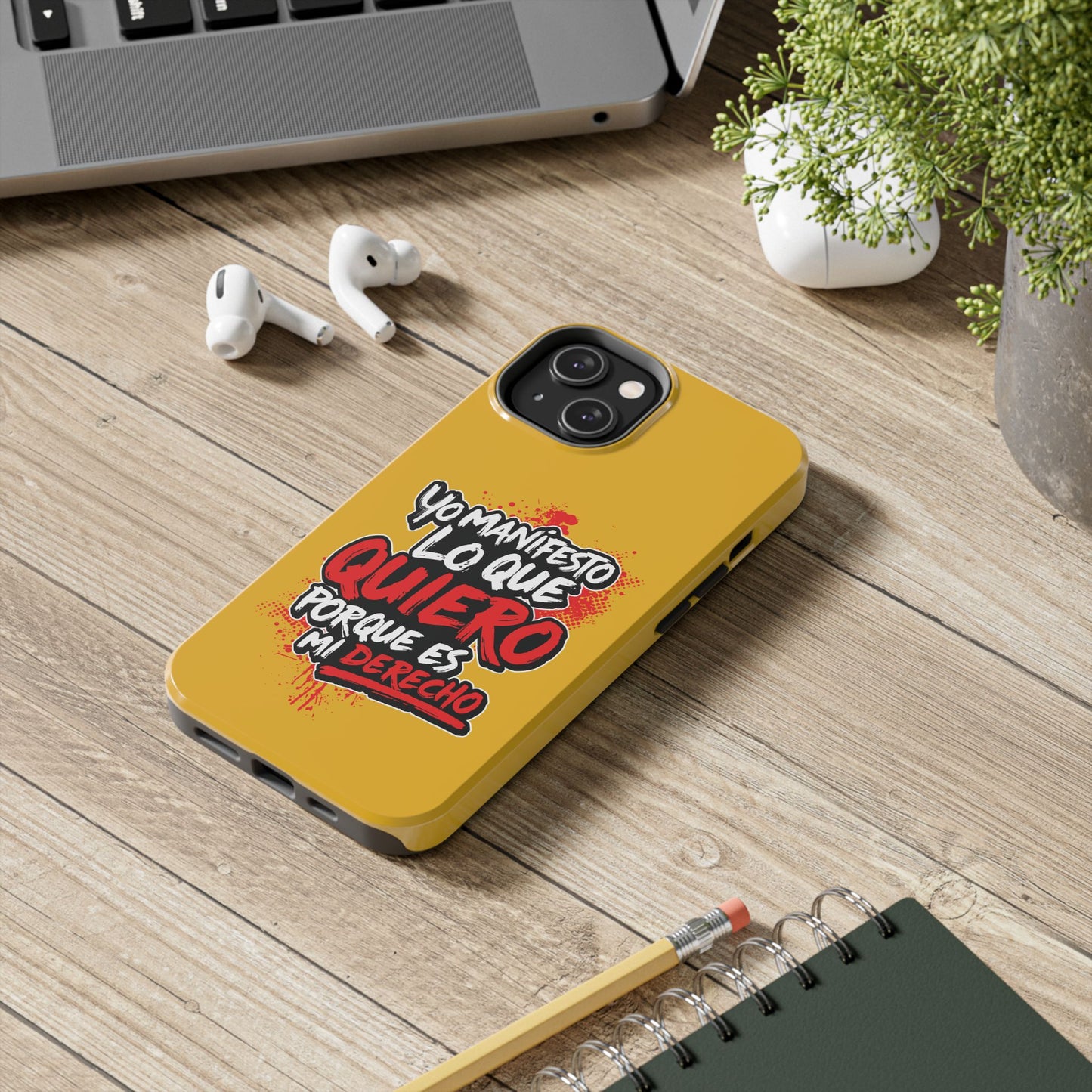 Funda para teléfono "Yo manifiesto lo que quiero" - Amarillo