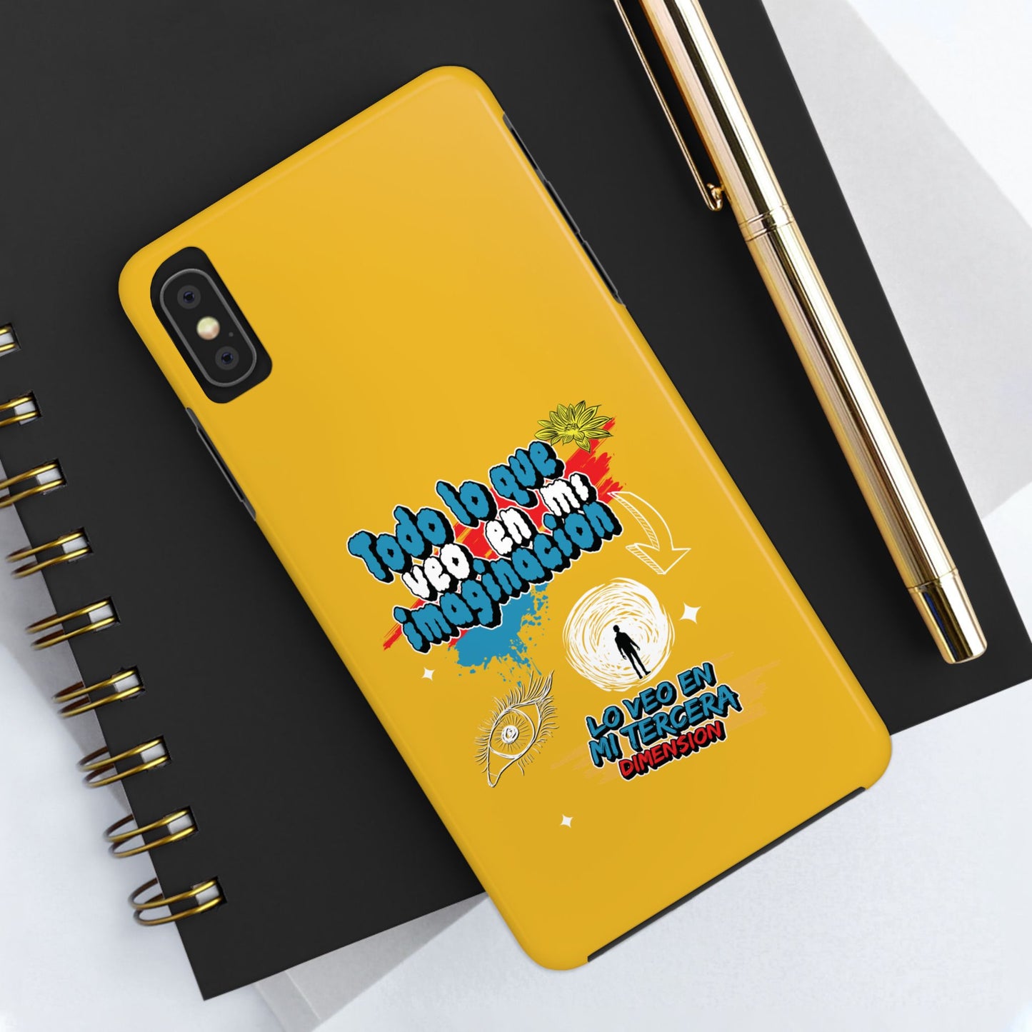 Funda para teléfono "Todo lo que veo en mi imaginación" - Amarillo