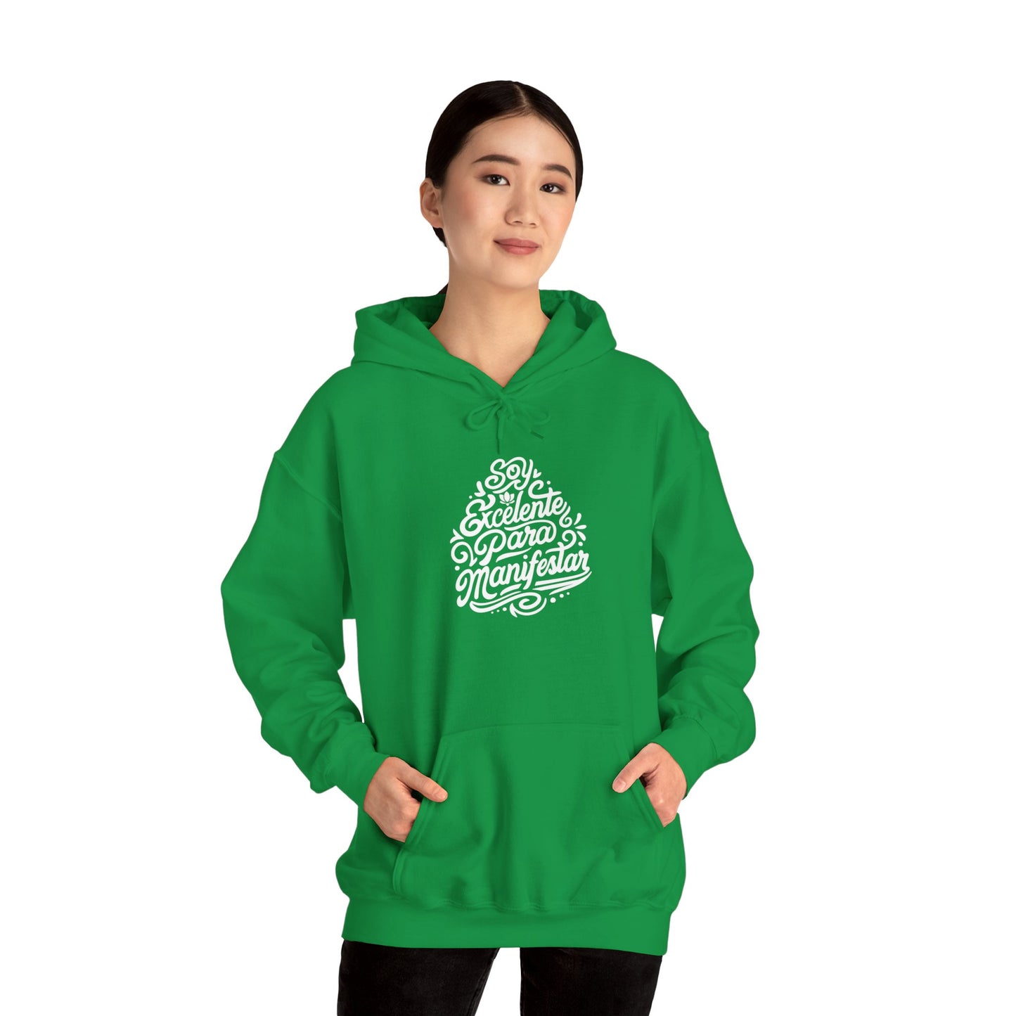 Sudadera con capucha unisex Heavy Blend™ "Soy excelente para Manifestar" - Celes Manifestación