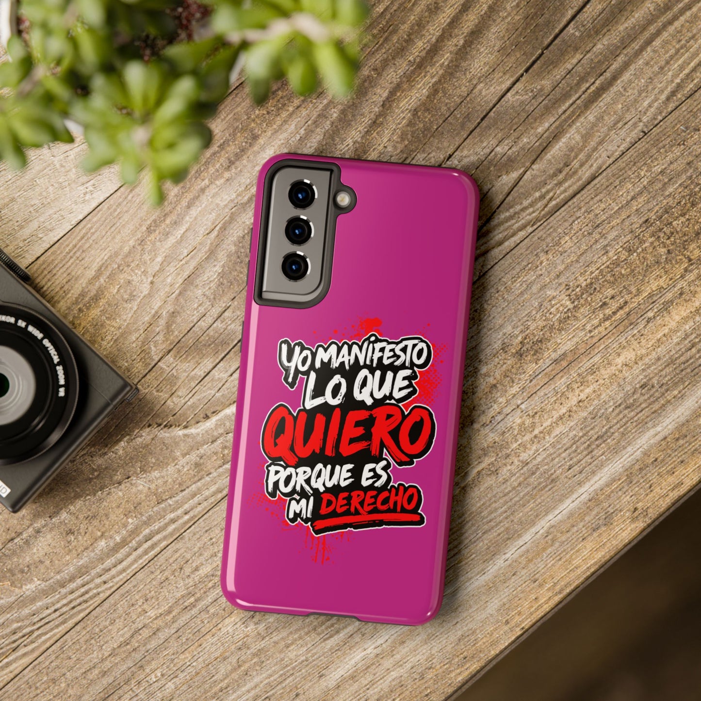 Funda para teléfono "Yo manifiesto lo que quiero" - Fucsia