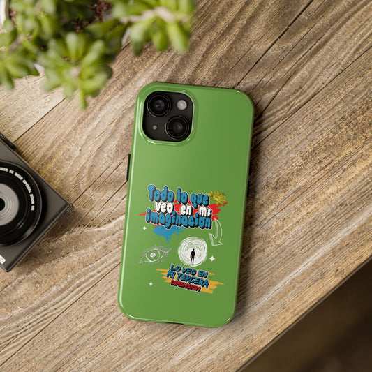 Funda para teléfono "Todo lo que veo en mi imaginación" - Verde