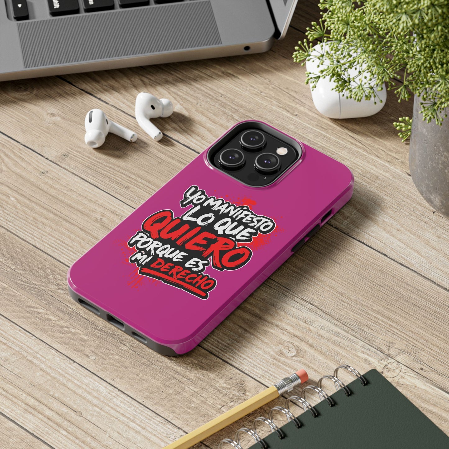 Funda para teléfono "Yo manifiesto lo que quiero" - Fucsia