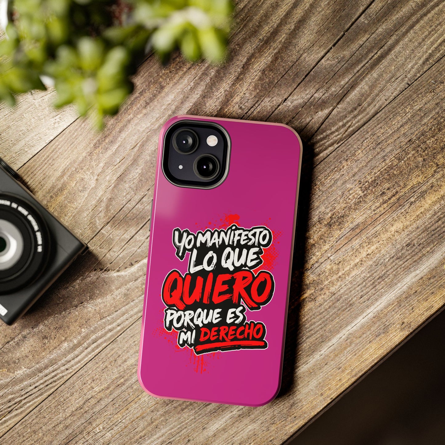 Funda para teléfono "Yo manifiesto lo que quiero" - Fucsia