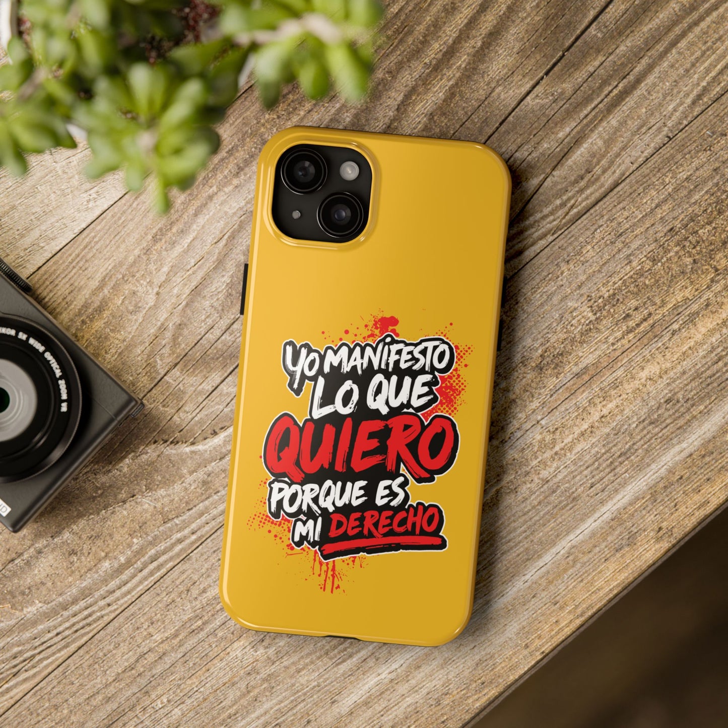 Funda para teléfono "Yo manifiesto lo que quiero" - Amarillo