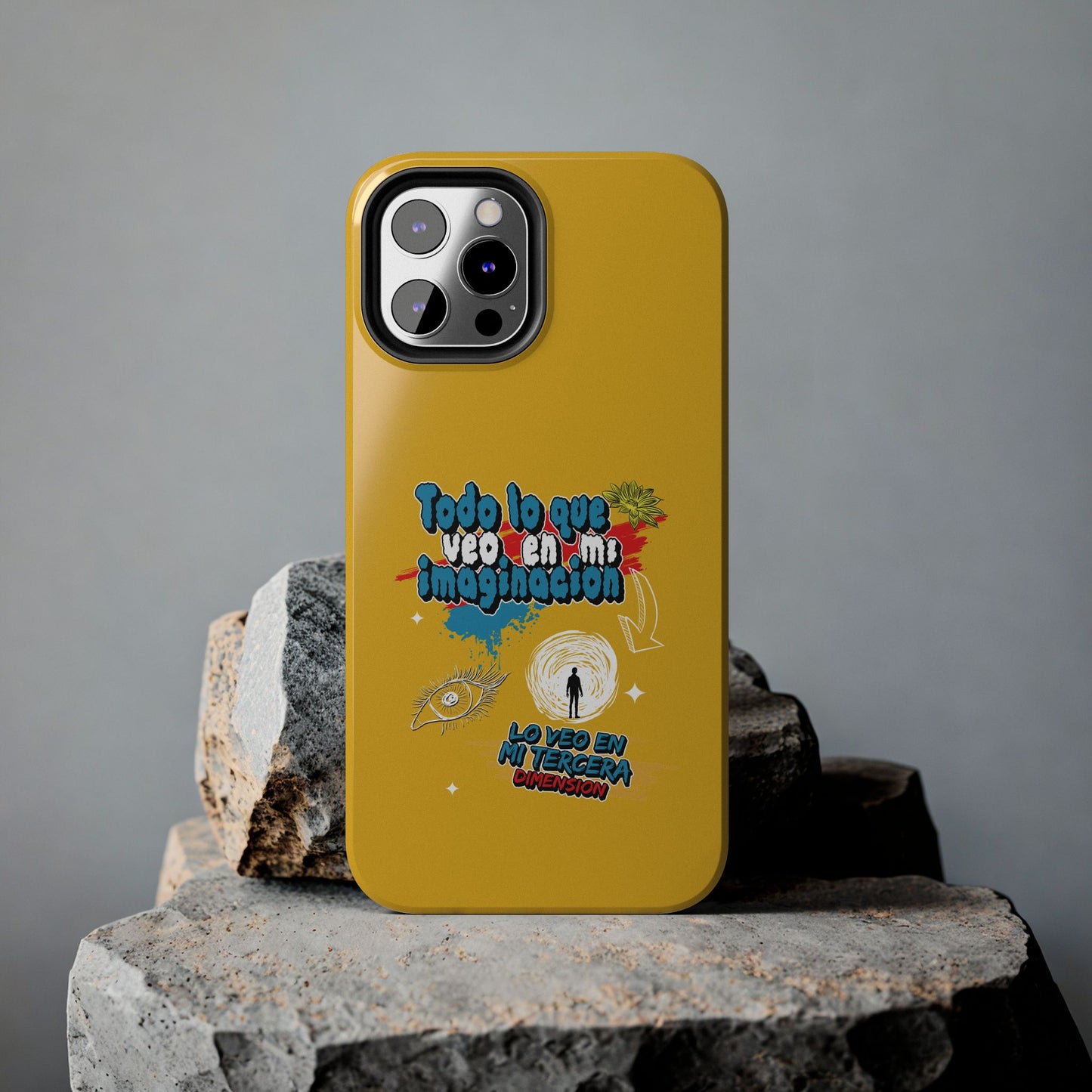 Funda para teléfono "Todo lo que veo en mi imaginación" - Amarillo