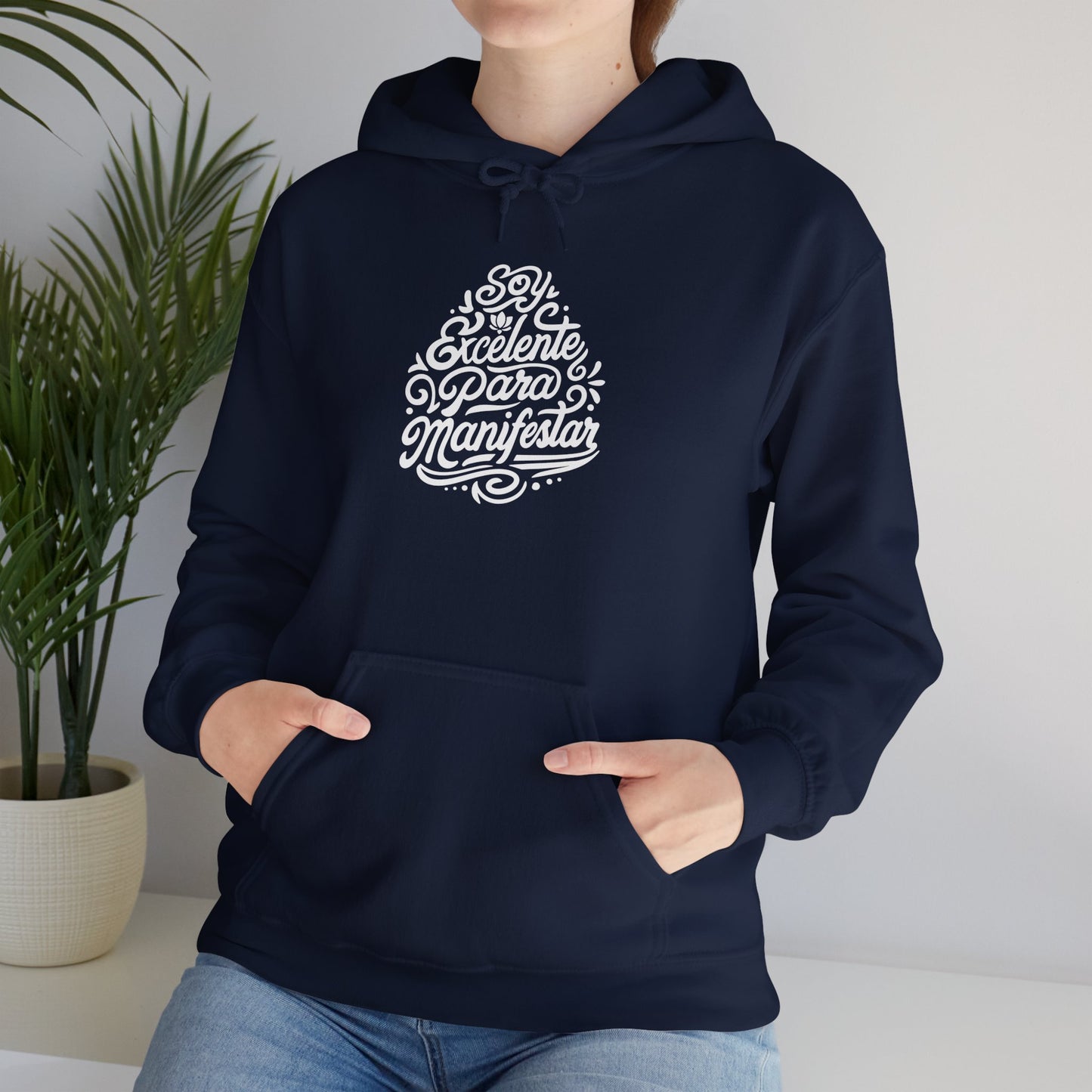 Sudadera con capucha unisex Heavy Blend™ "Soy excelente para Manifestar" - Celes Manifestación