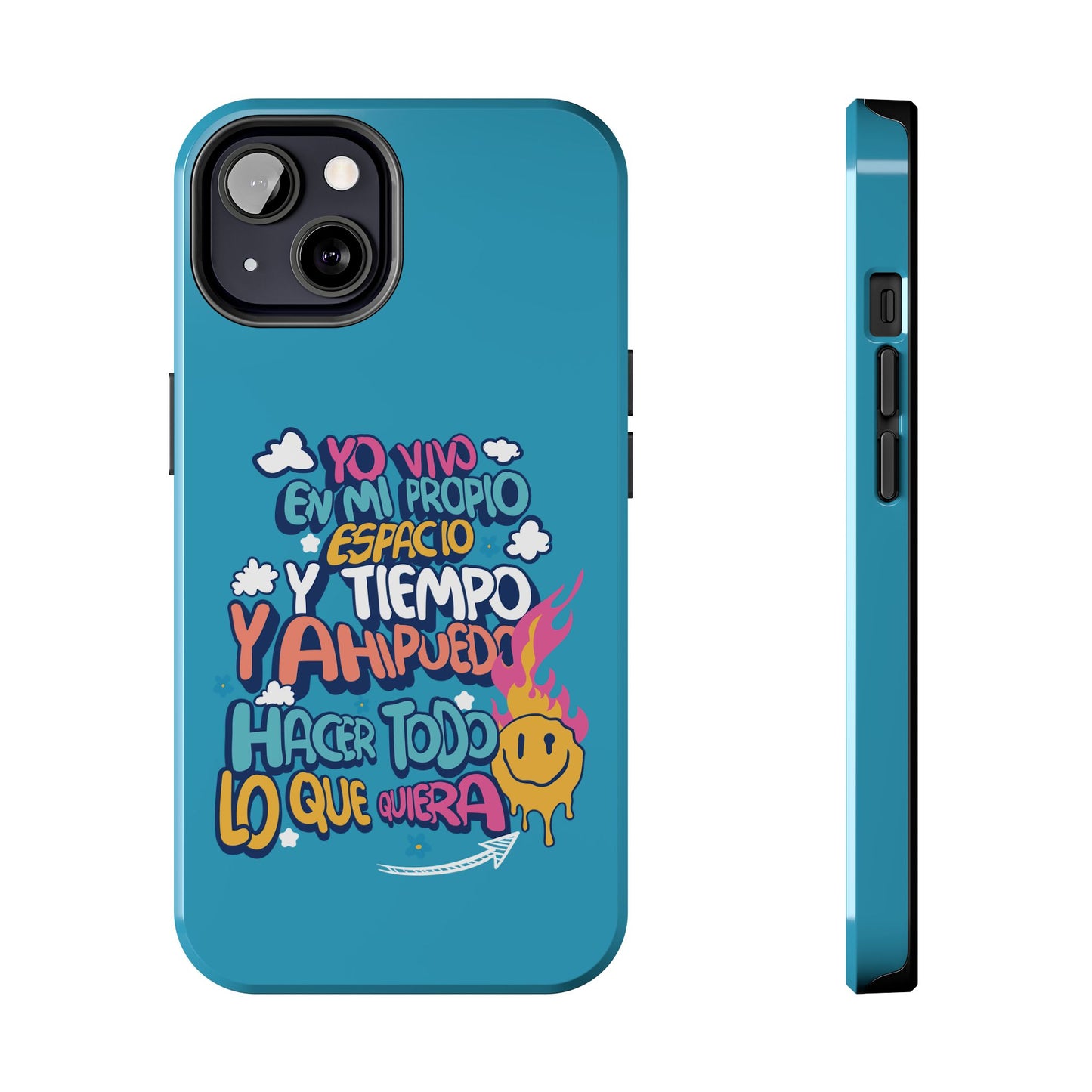 Funda para teléfono "Yo vivo en propio espacio y tiempo" - Turquesa