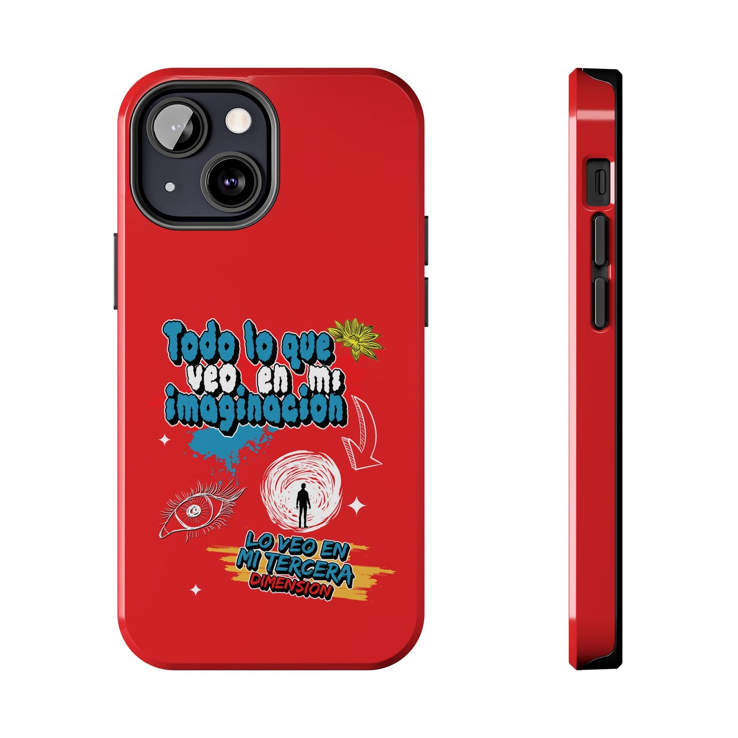 Funda para teléfono "Todo lo que veo en mi imaginación" - Rojo