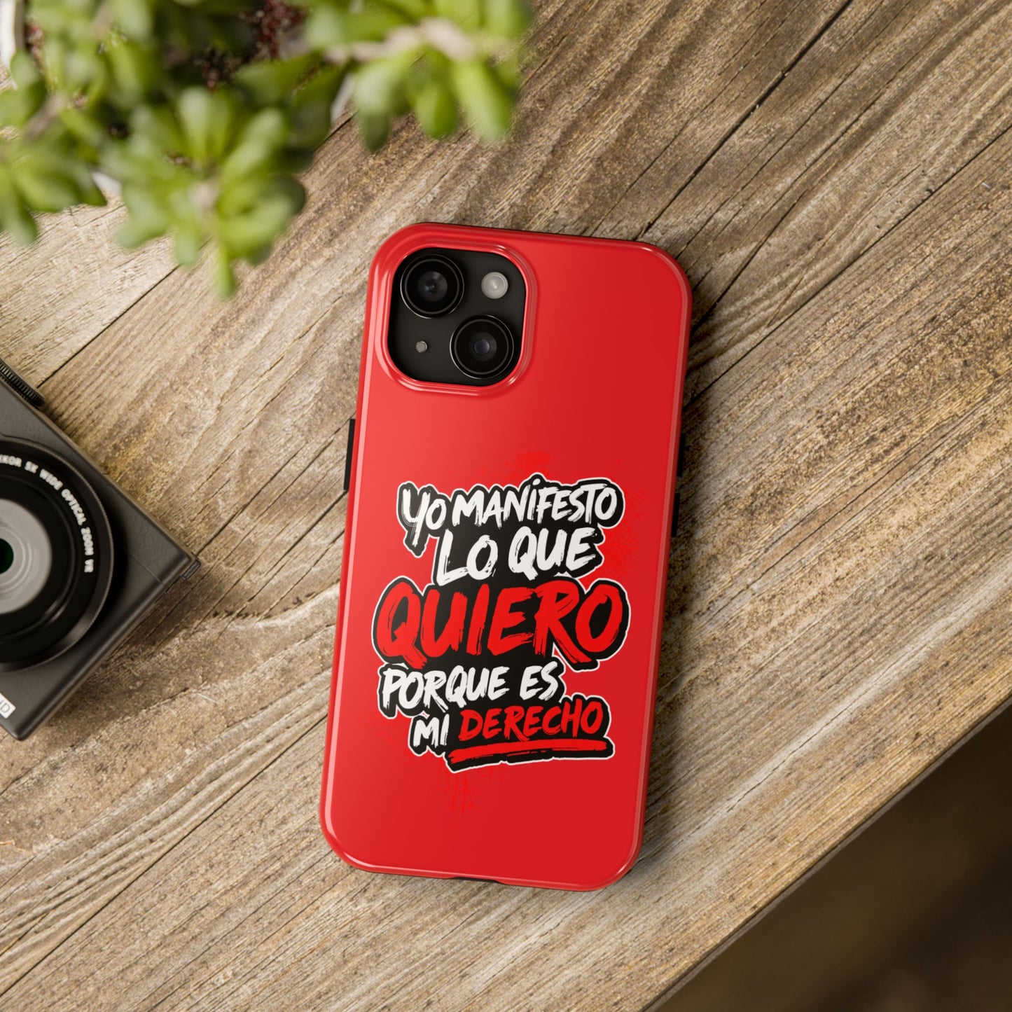 Funda para teléfono "Yo manifiesto lo que quiero" - Rojo