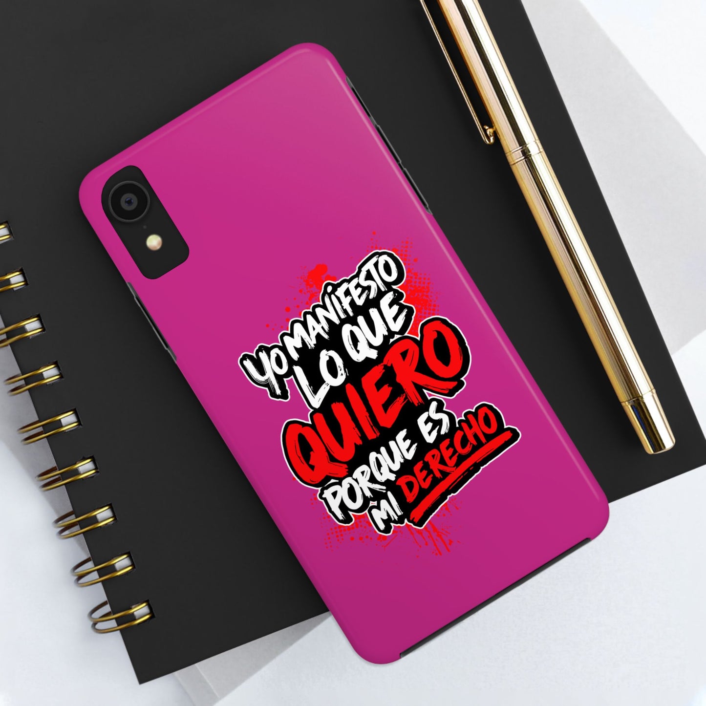 Funda para teléfono "Yo manifiesto lo que quiero" - Fucsia