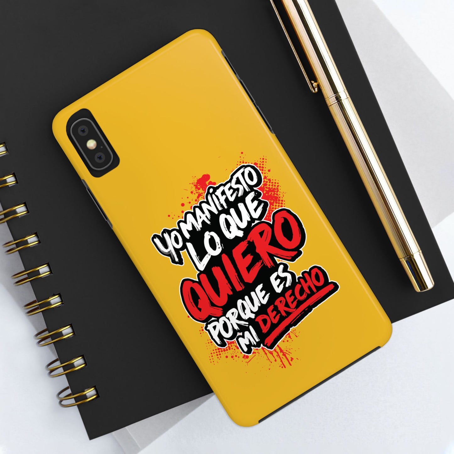 Funda para teléfono "Yo manifiesto lo que quiero" - Amarillo