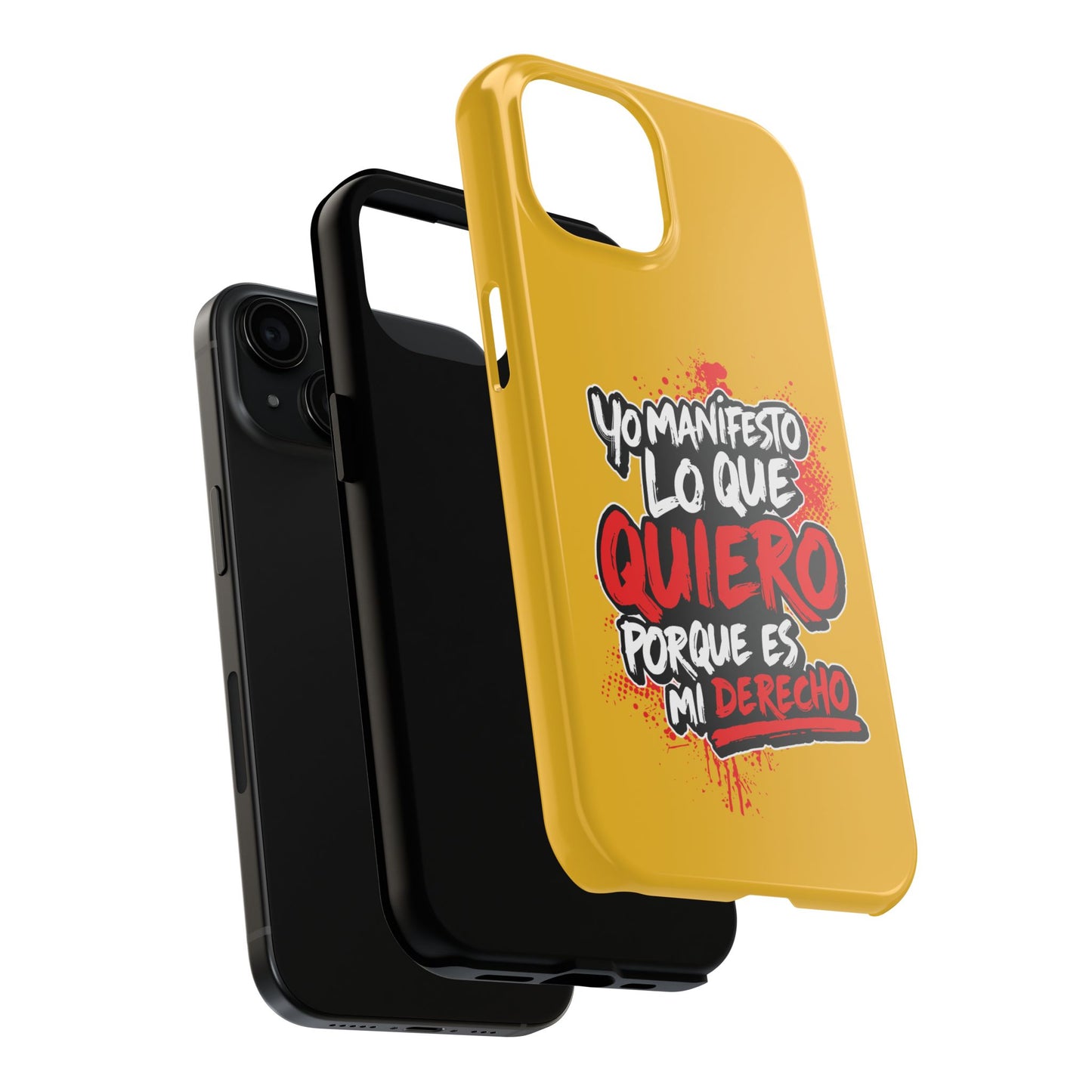 Funda para teléfono "Yo manifiesto lo que quiero" - Amarillo