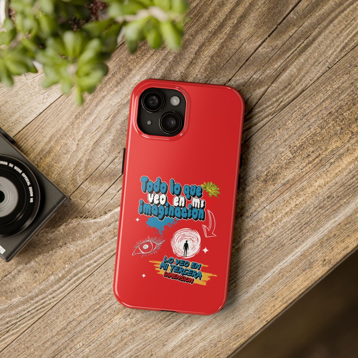 Funda para teléfono "Todo lo que veo en mi imaginación" - Rojo