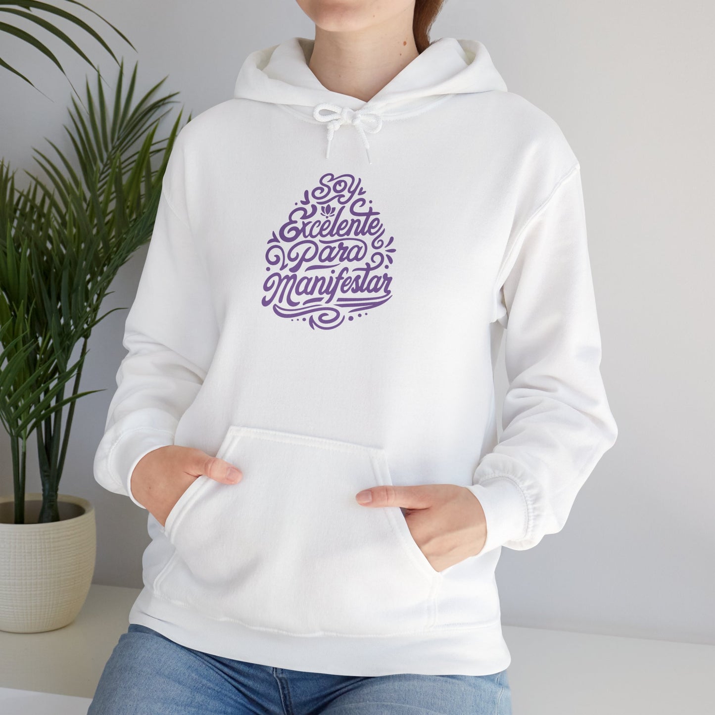 Sudadera con capucha unisex Heavy Blend™ "Soy excelente para Manifestar" - Celes Manifestación